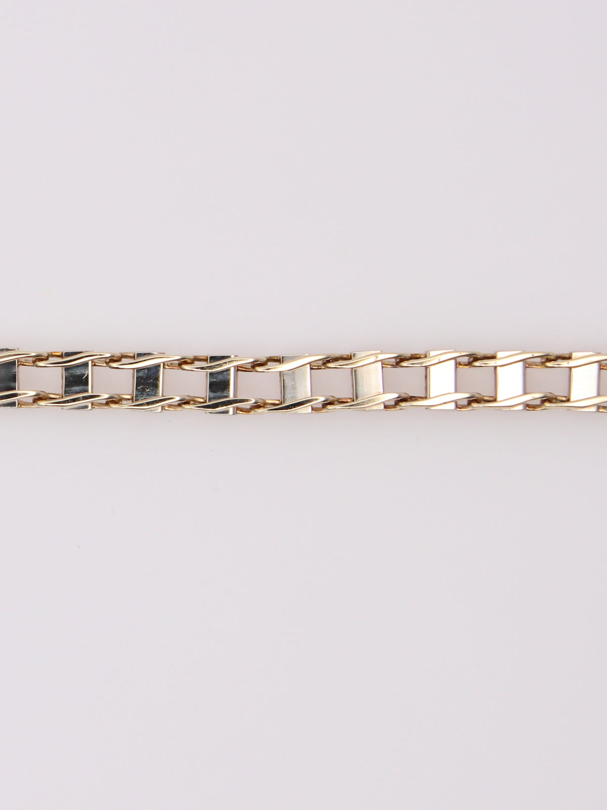 10K Two-Tone Railroad Link Bracelet