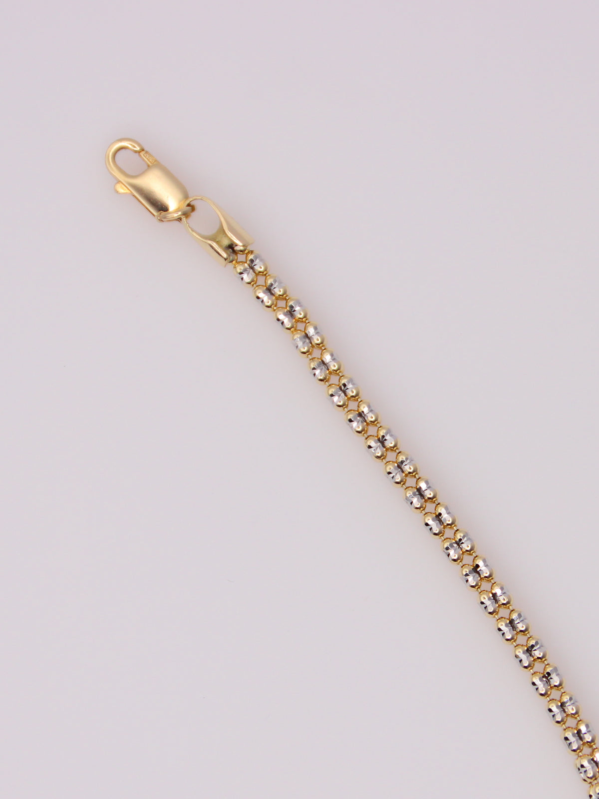 14K Two-Tone Diamond Cut Ice Bracelet