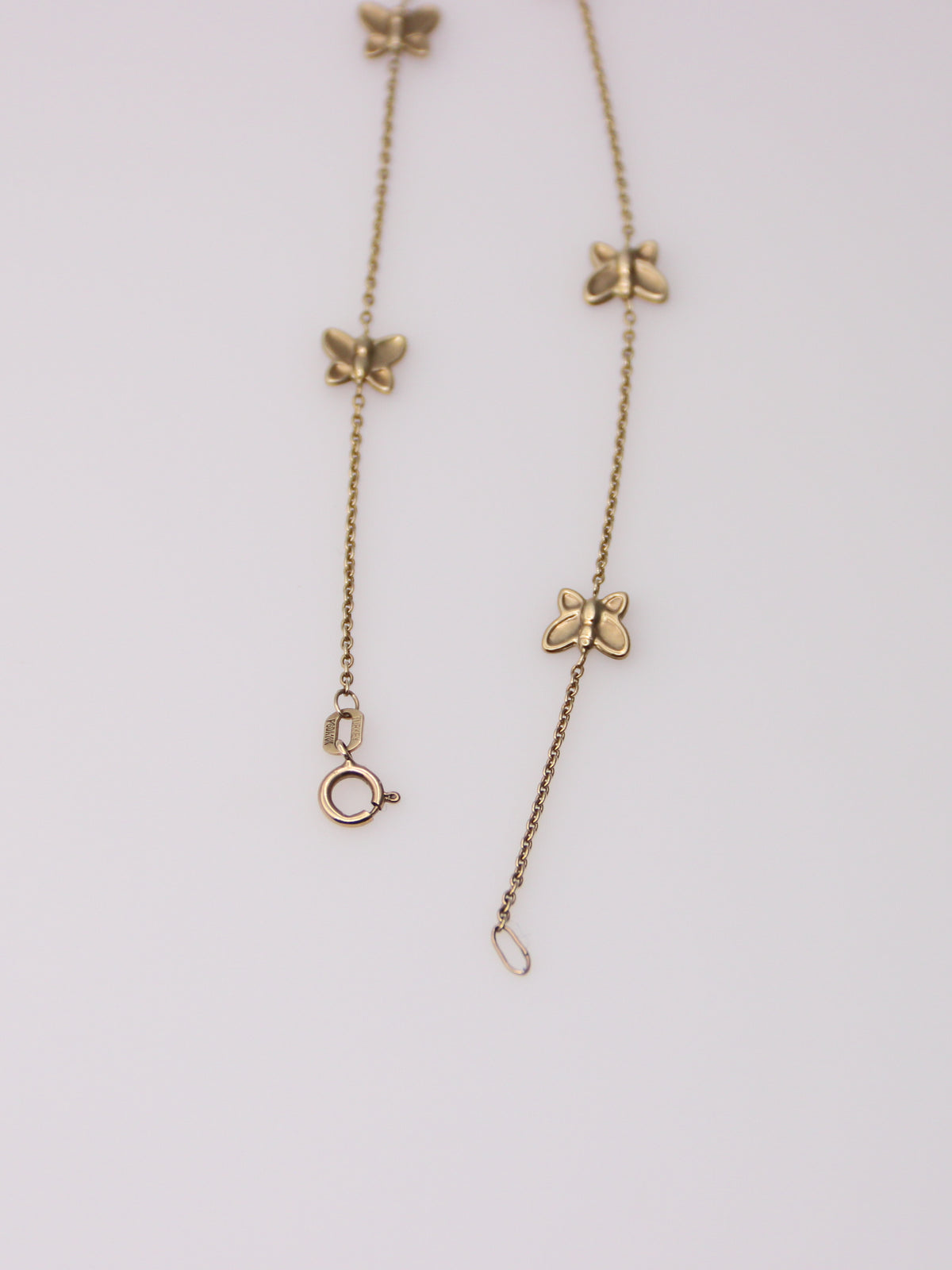 10K Yellow Gold Butterfly Station Bracelet