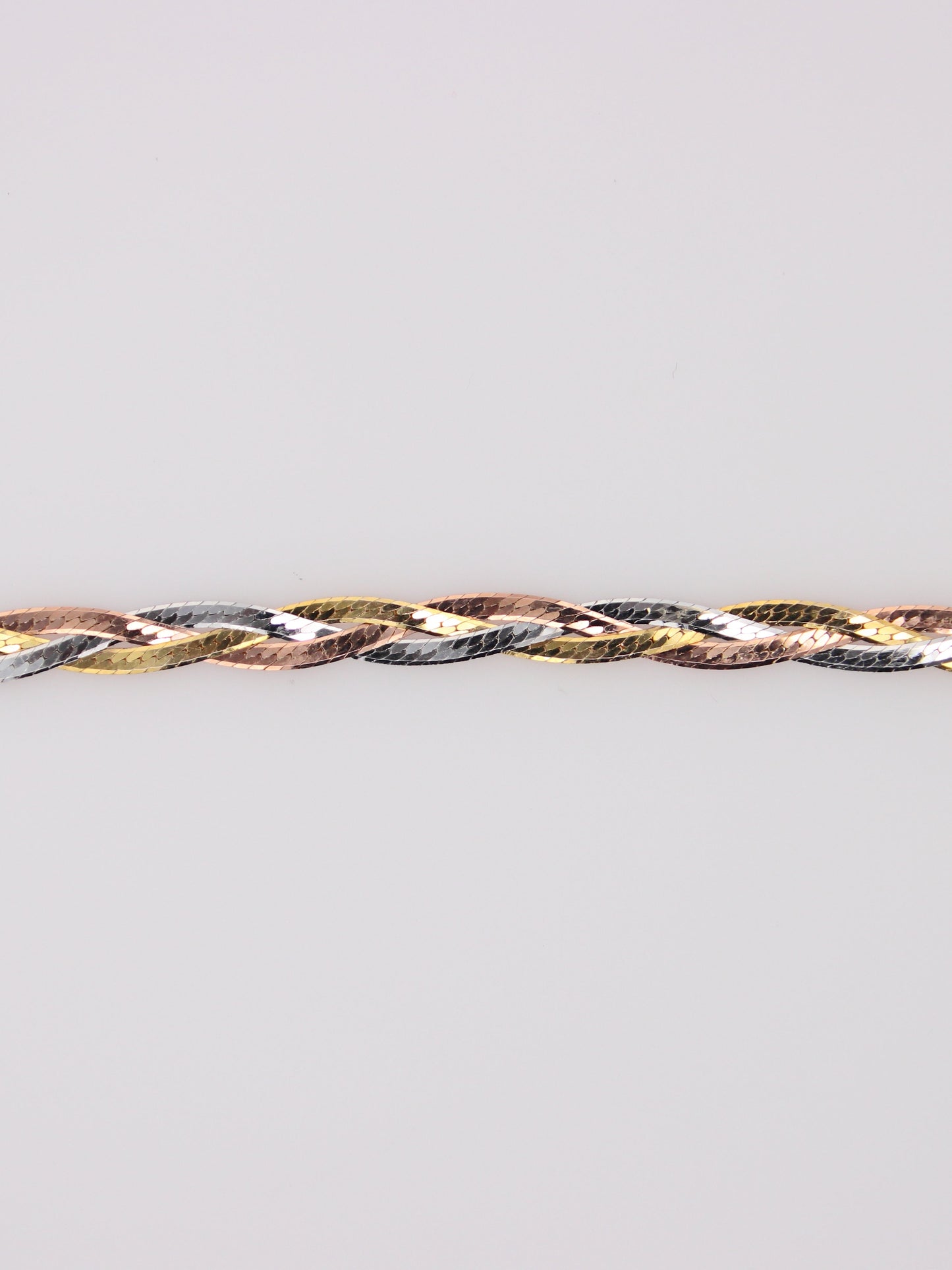 14K Tri-Tone Braided Bracelet