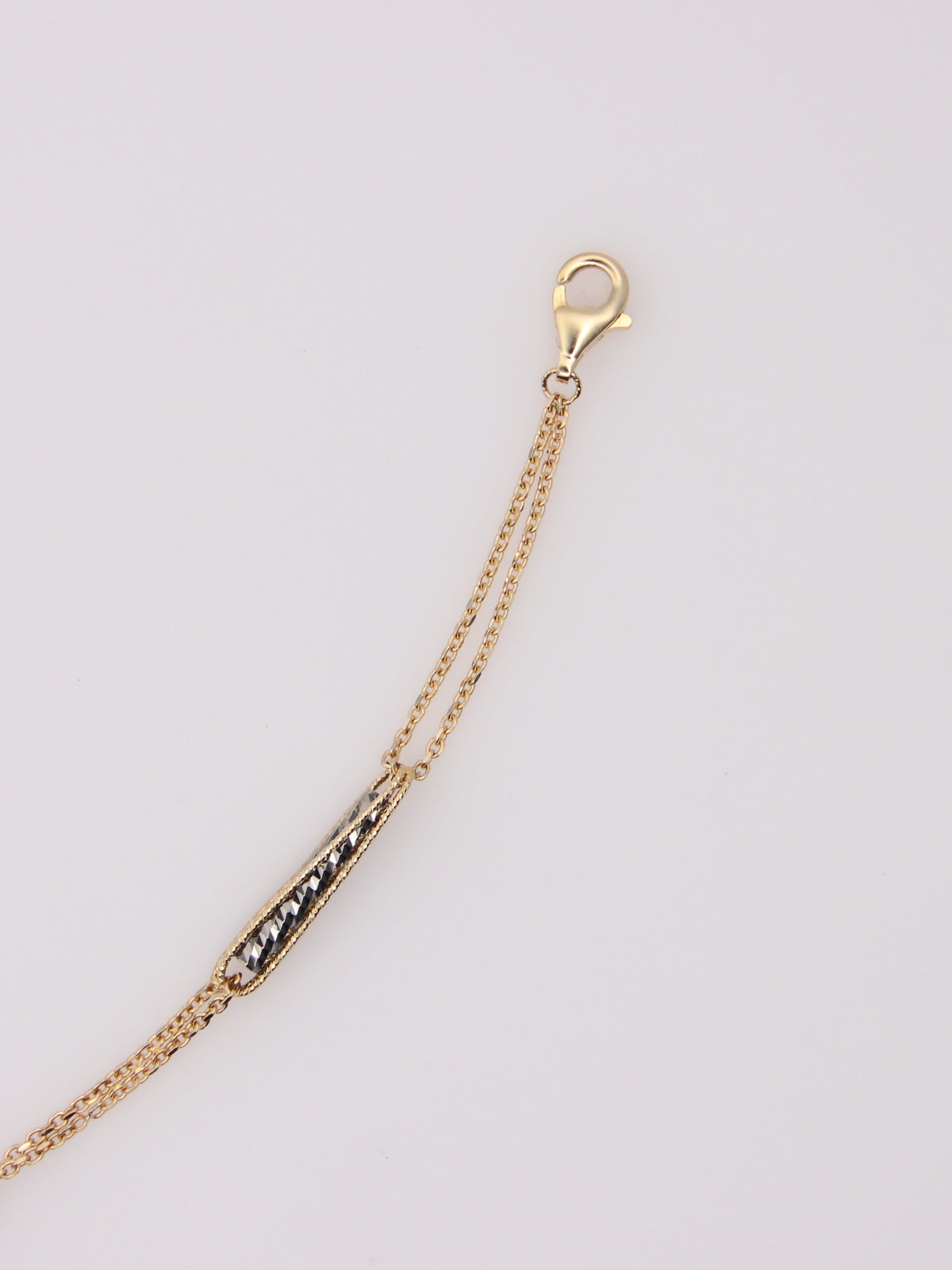 14K Two-Tone Double Chain Station Bracelet