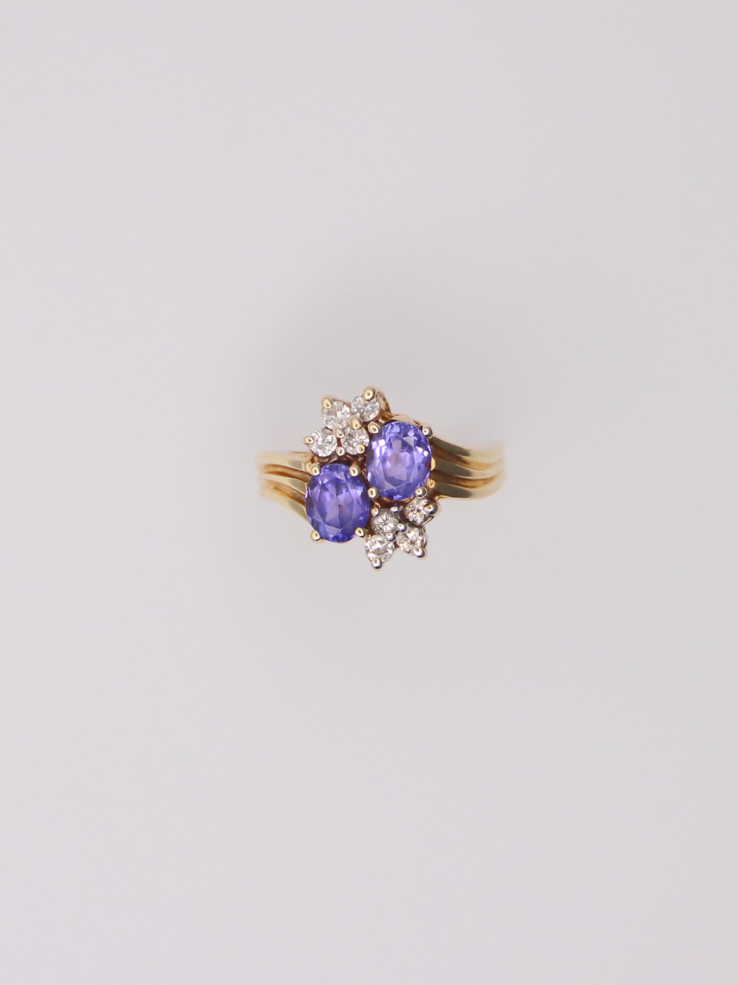 14K Yellow Gold Levian Blueberry Tanzanite Diamond Ring