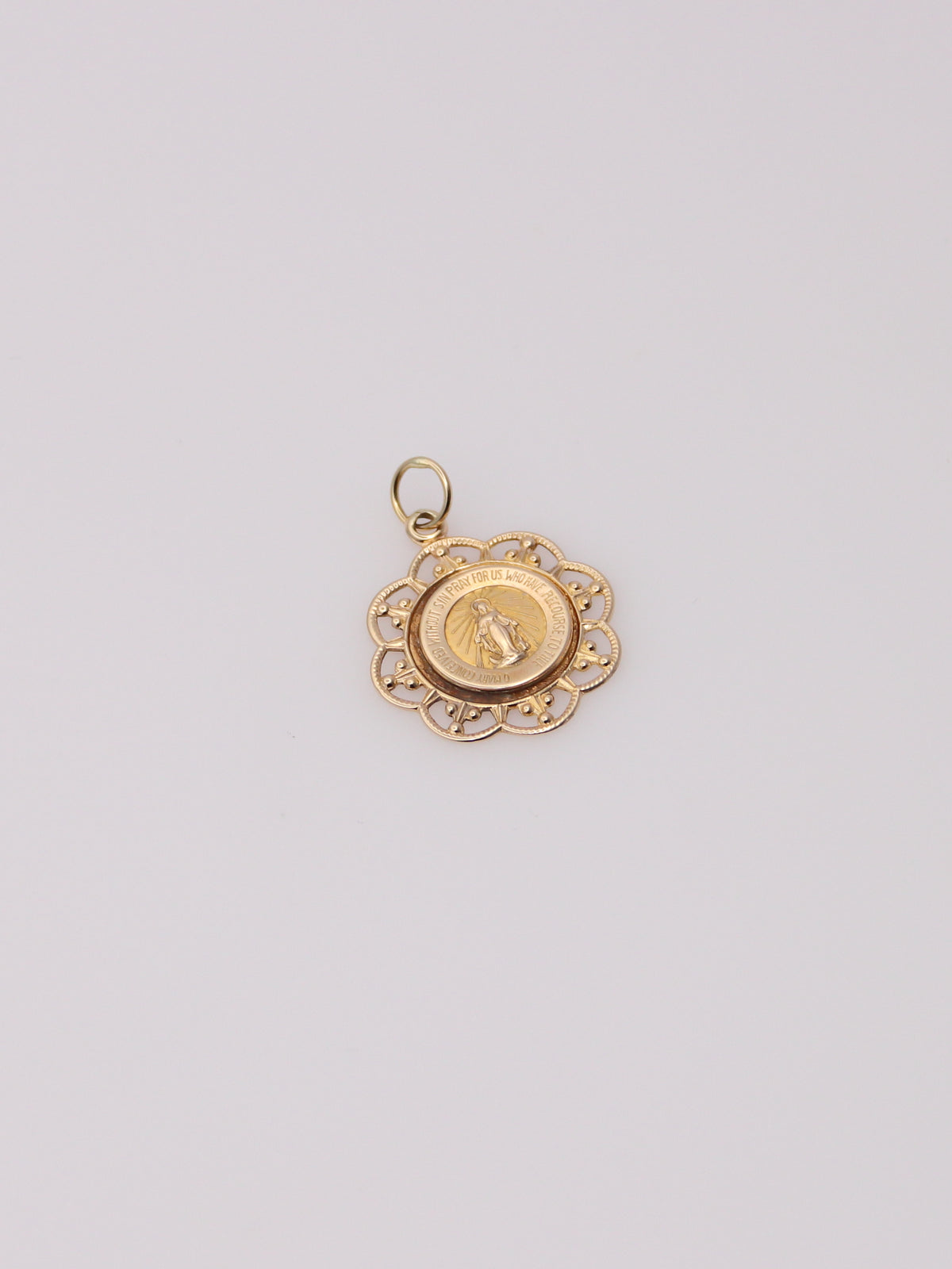 14K Yellow Gold Mary Pendant