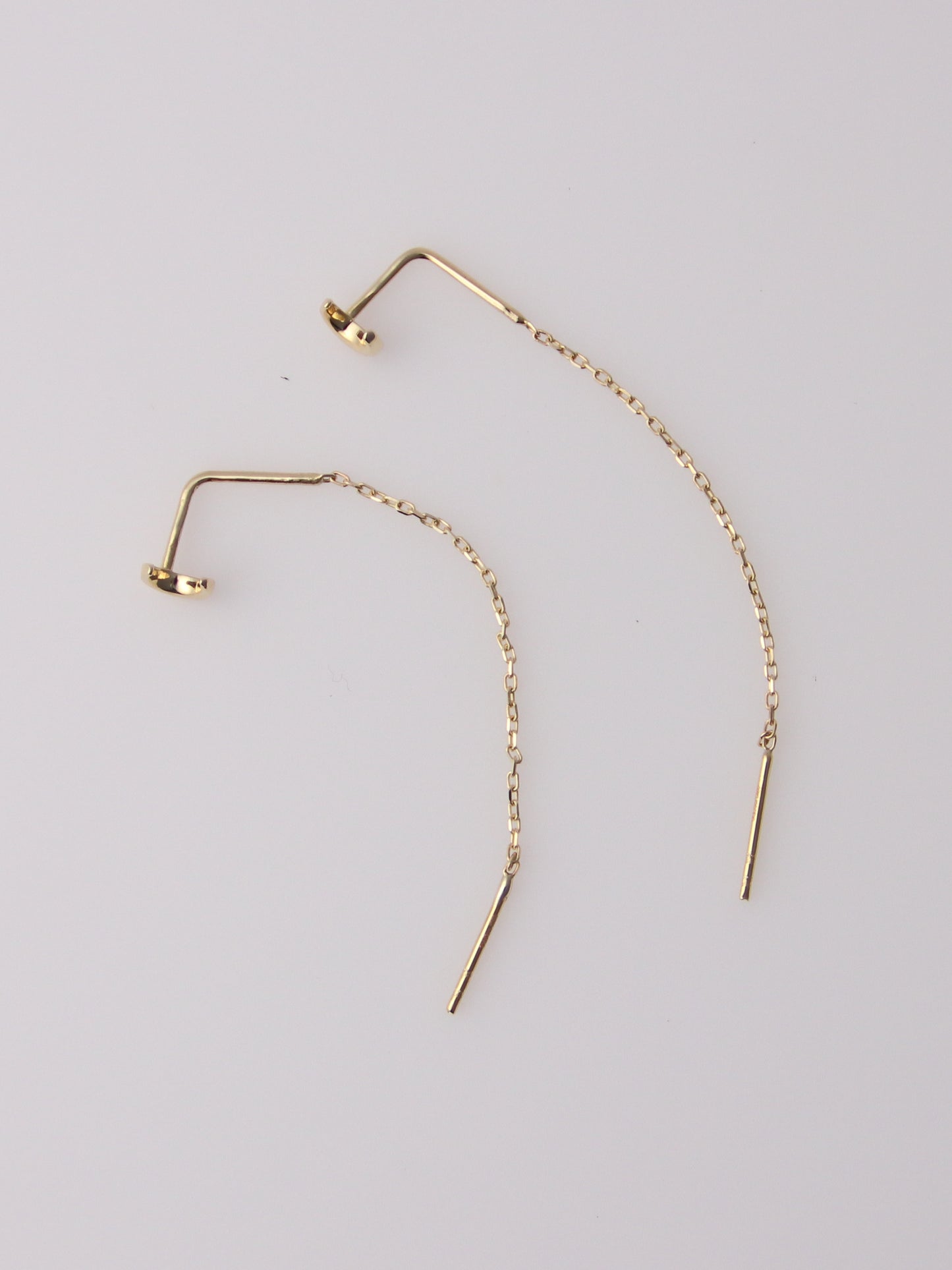 Crescent Moon Threader Earrings