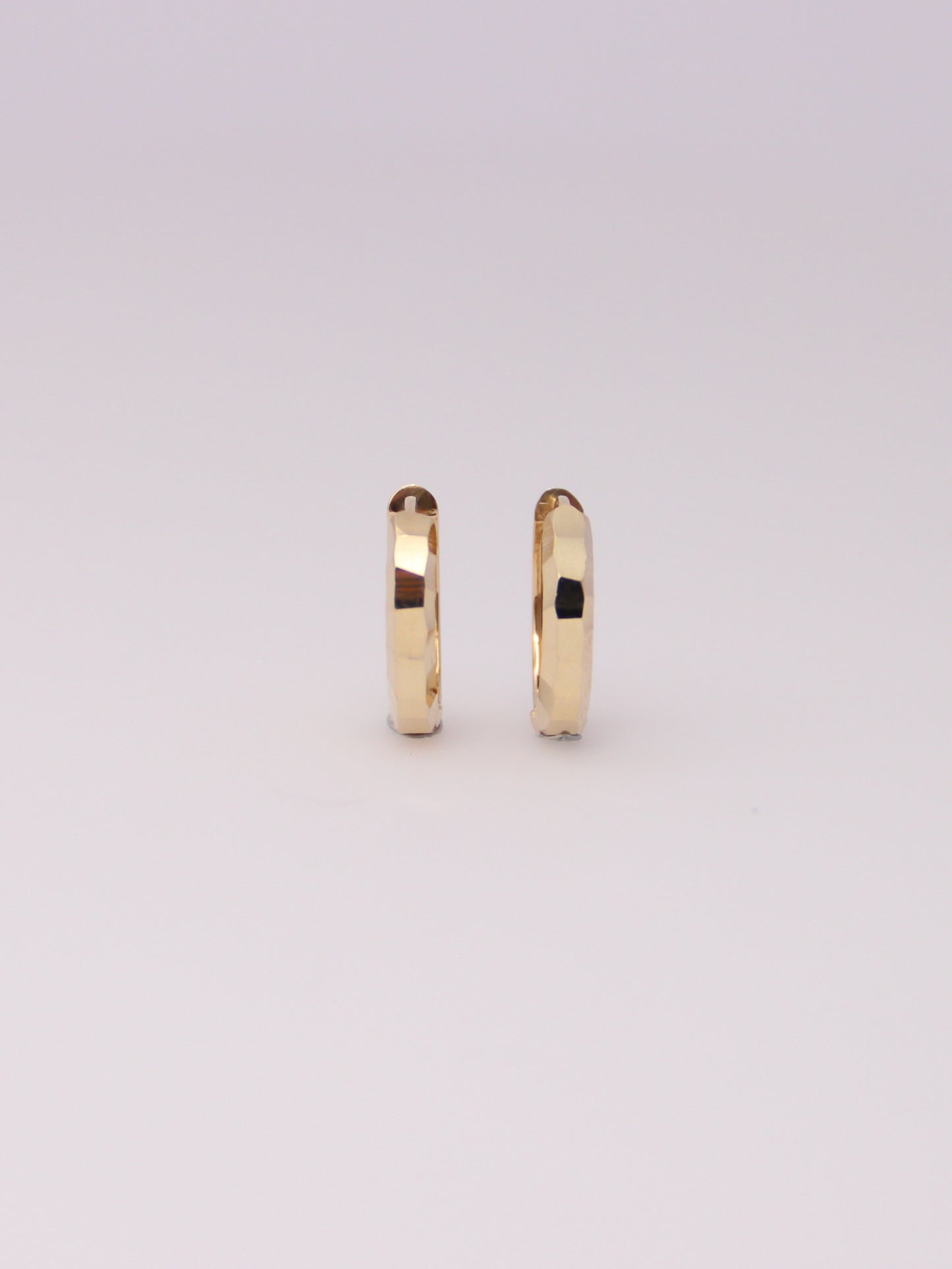 Faceted Snap Closure Hoops