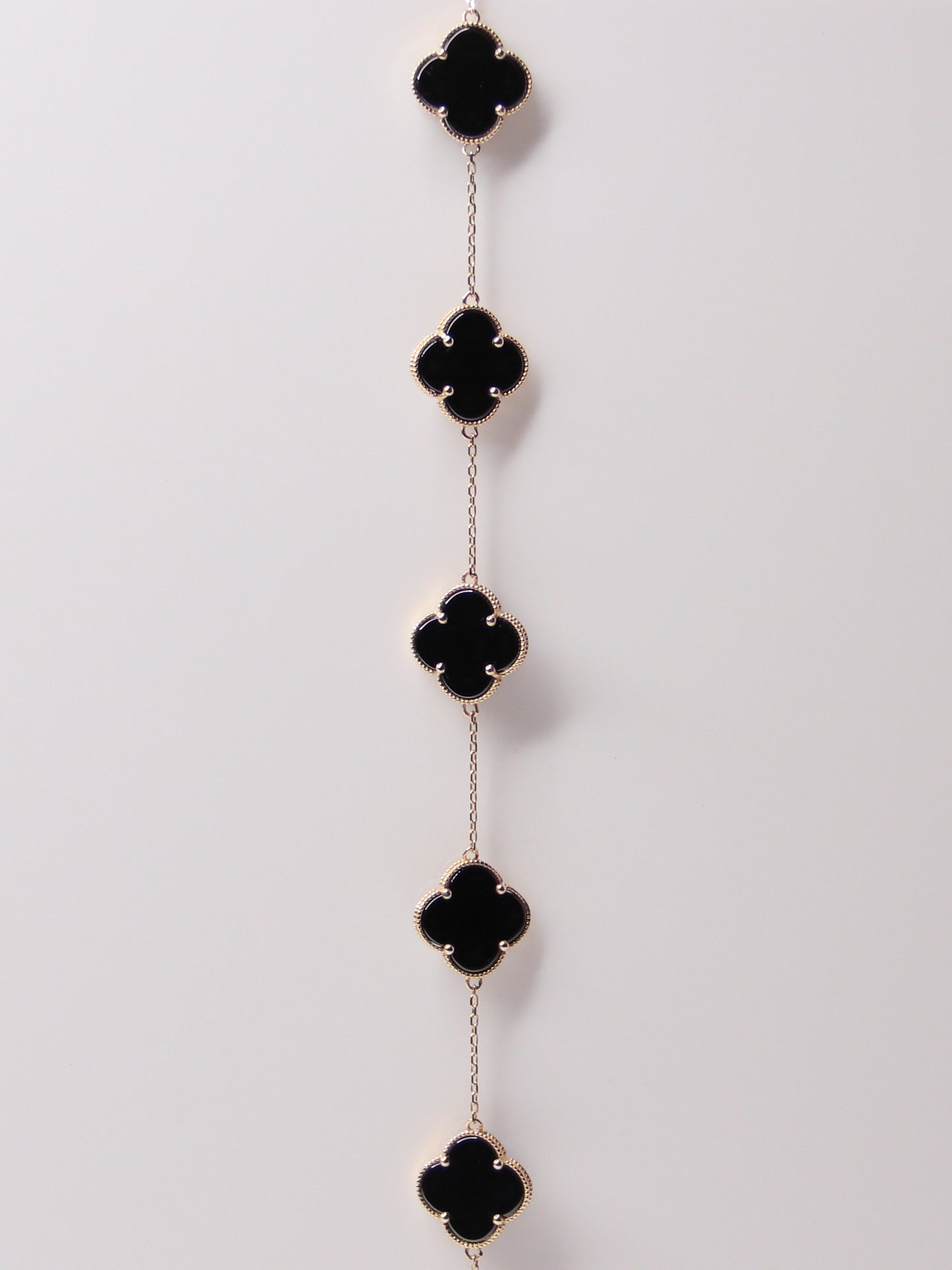 Onyx Clover Motif Bracelet