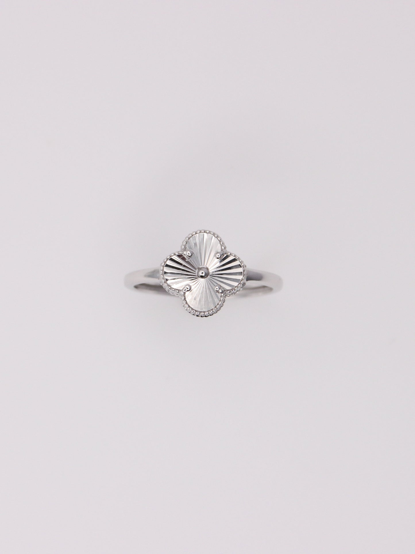 Guilloché Clover Ring