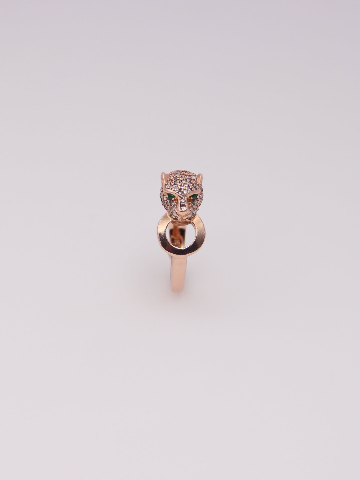 14K Rose Gold Effy Leopard Emerald and Diamond Ring