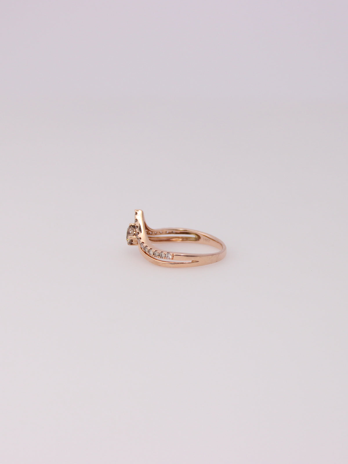 14K Rose Gold Levian Chocolate Diamond Teardrop Ring