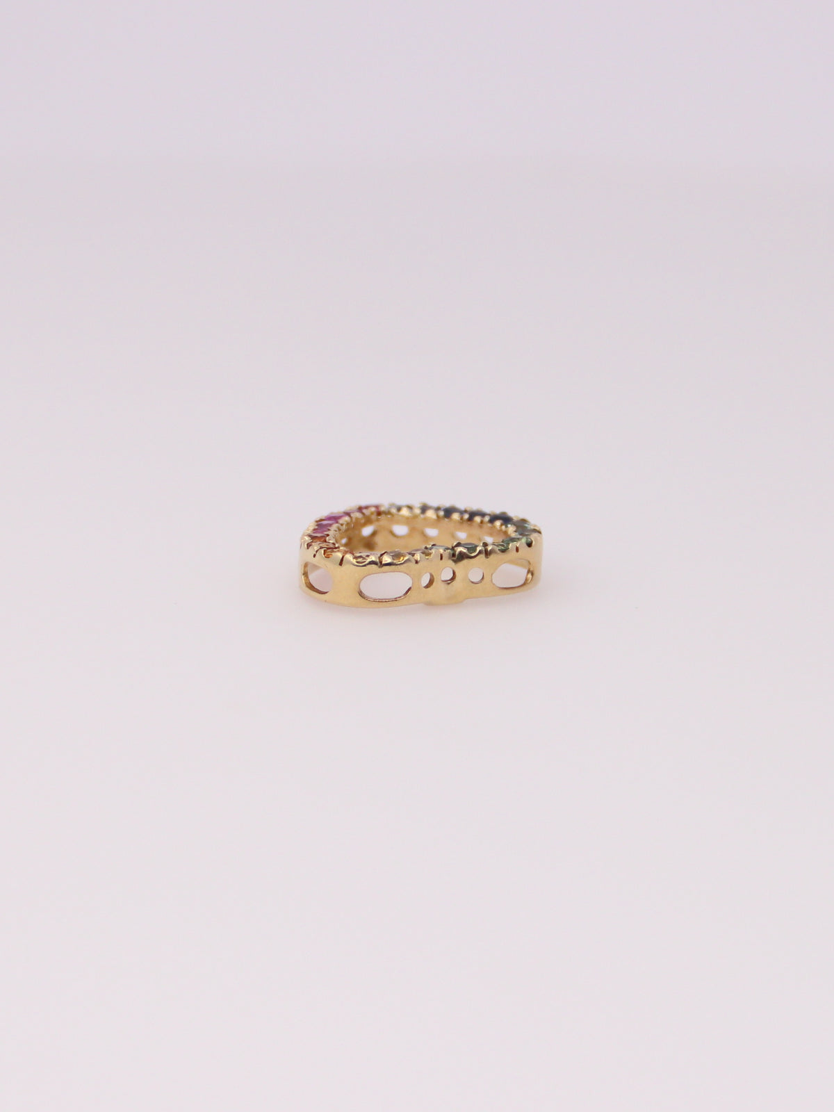 10K Yellow Gold Rainbow Topaz Heart Pendant
