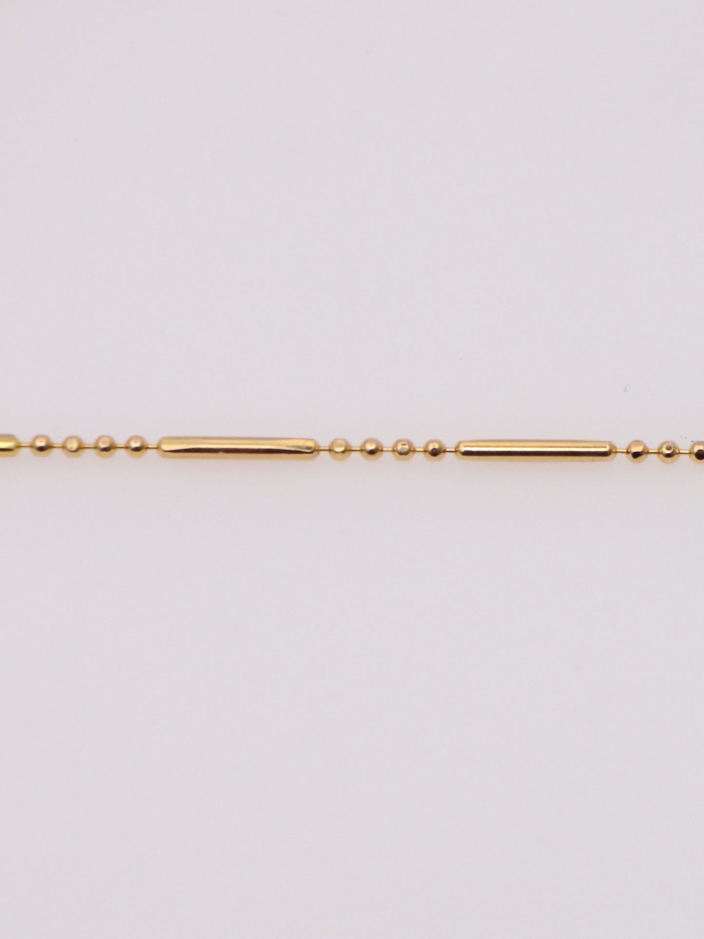 14K Yellow Gold Beaded Bar Necklace