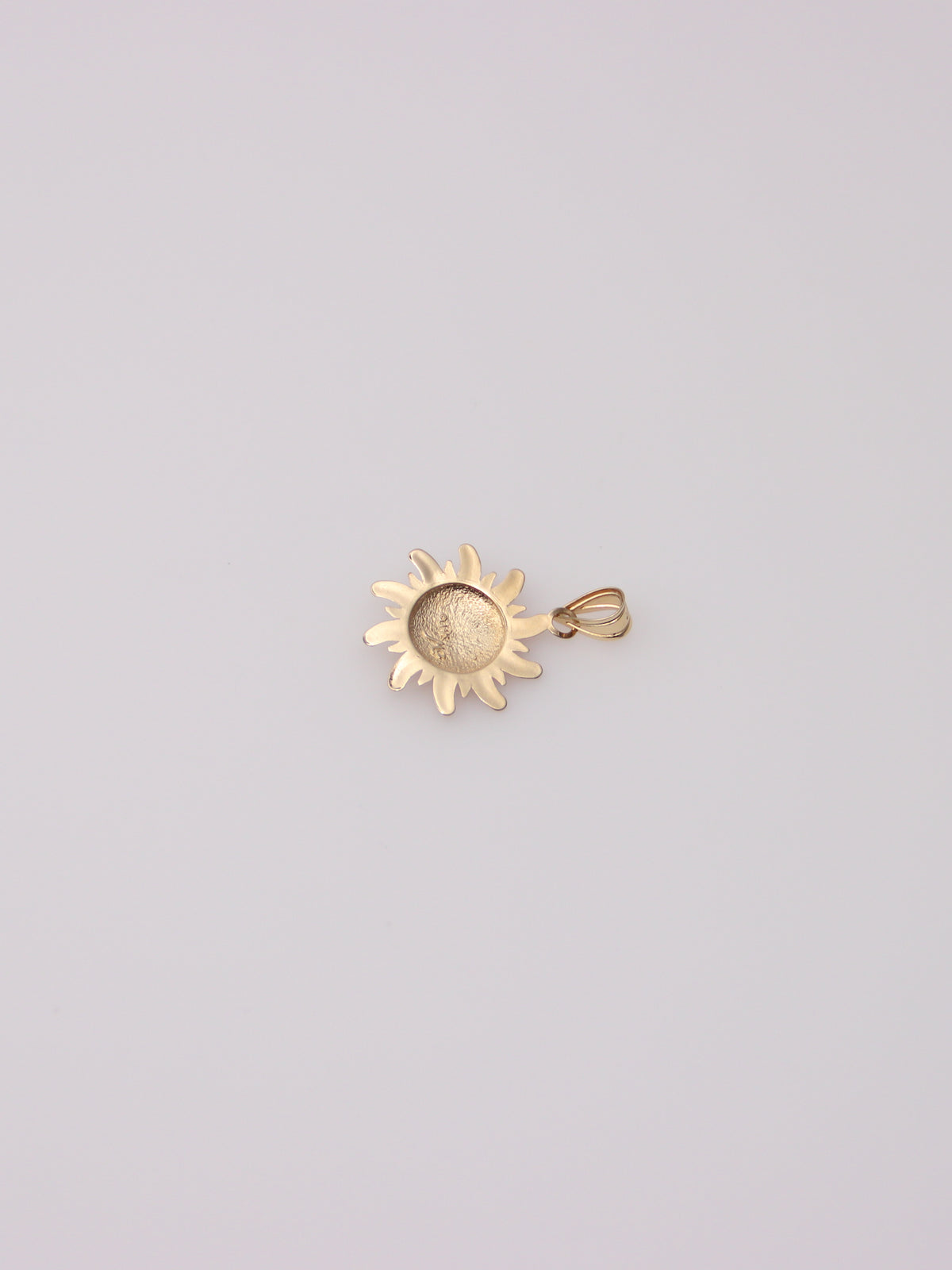 14K Yellow Gold Sun Face Pendant