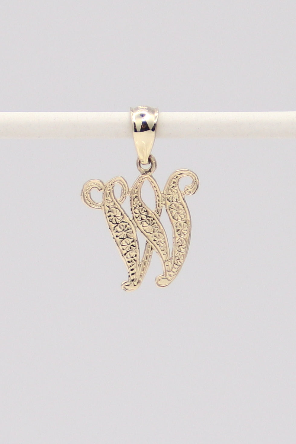 14K "W" Initial Pendant