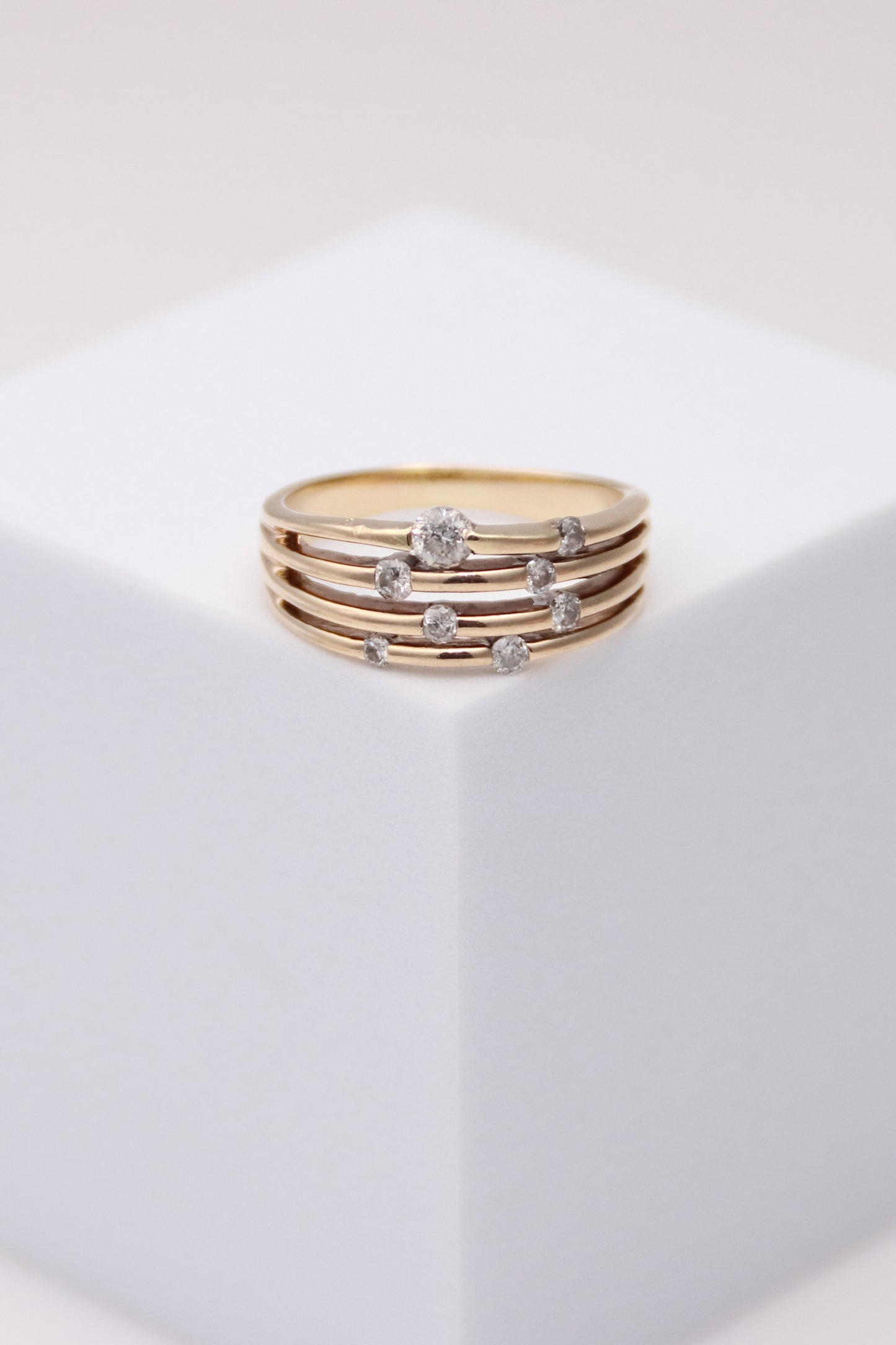10K Gold Layered Diamond Ring