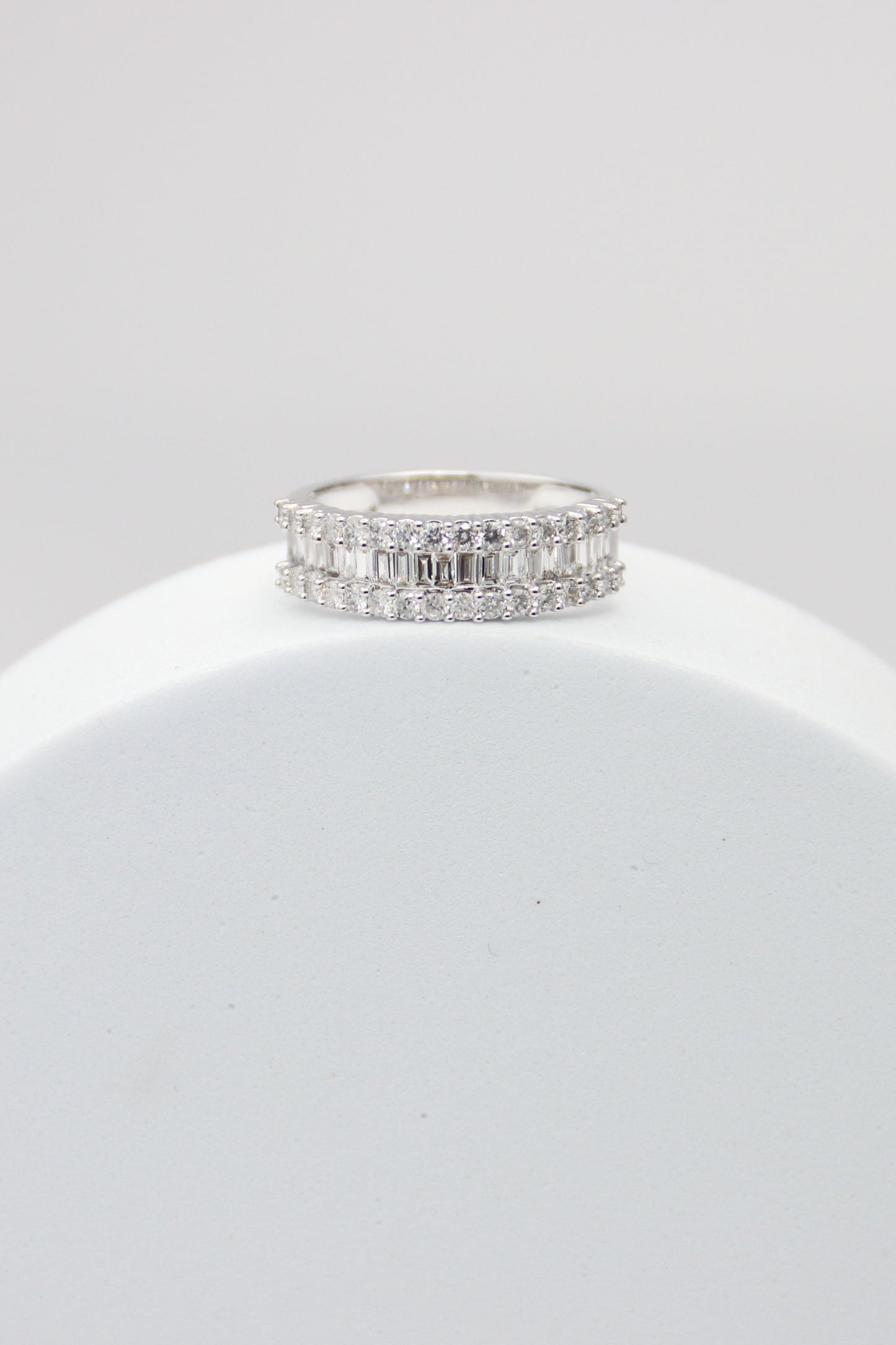 14K White Gold Diamond Band