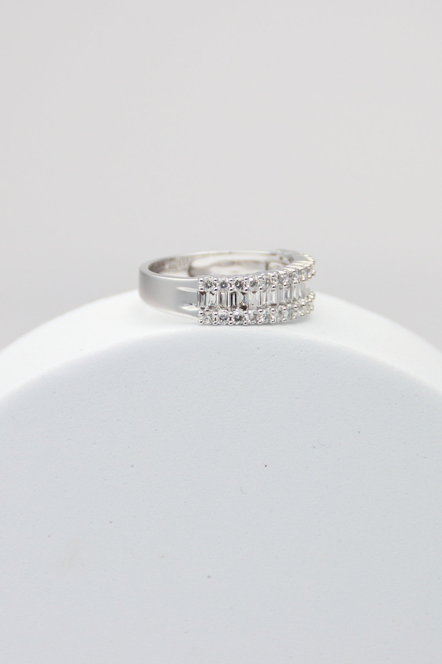 14K White Gold Diamond Band