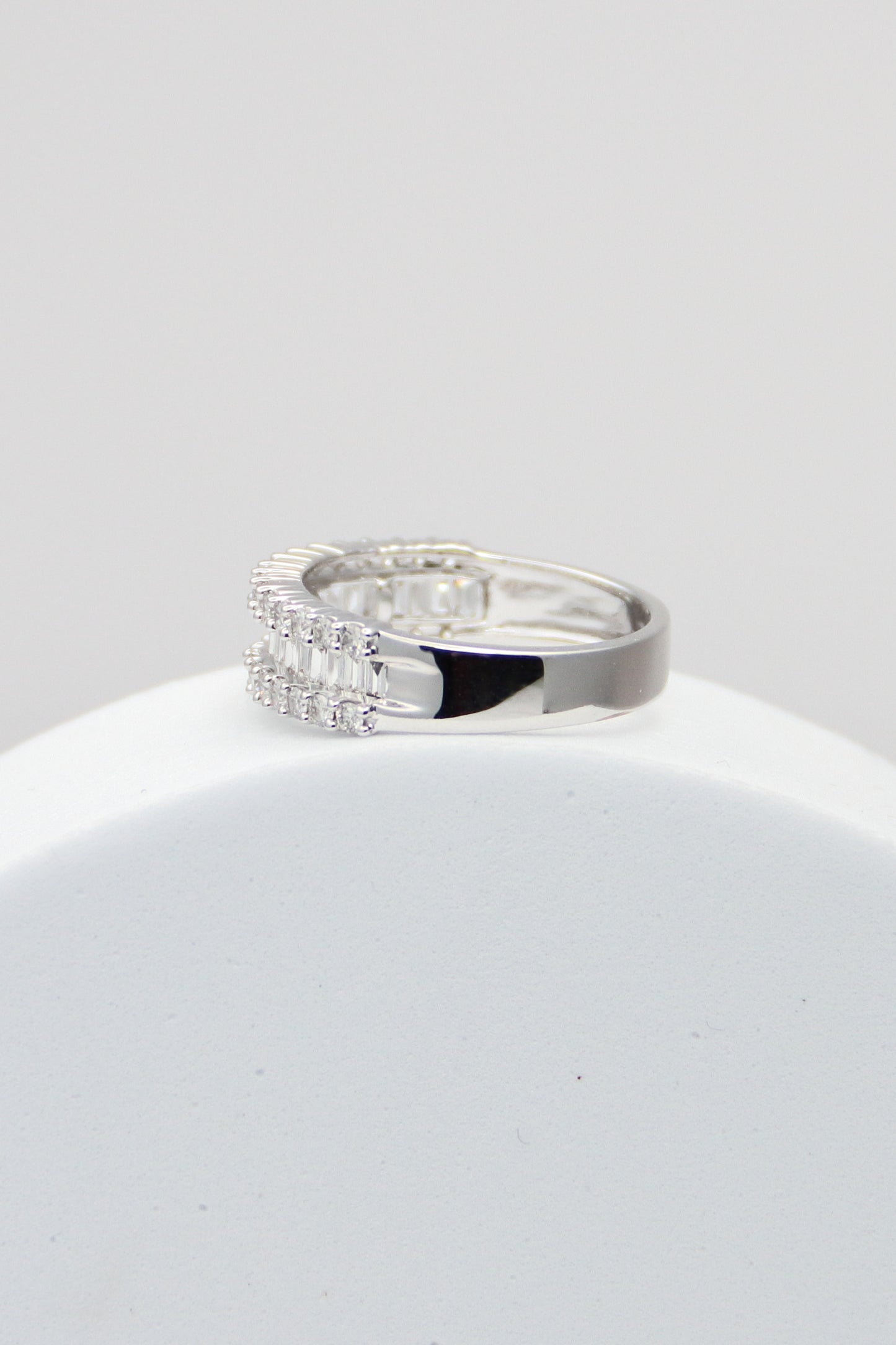 14K White Gold Diamond Band