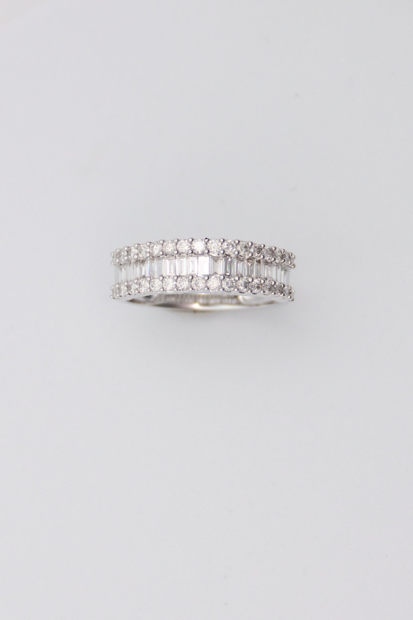 14K White Gold Diamond Band
