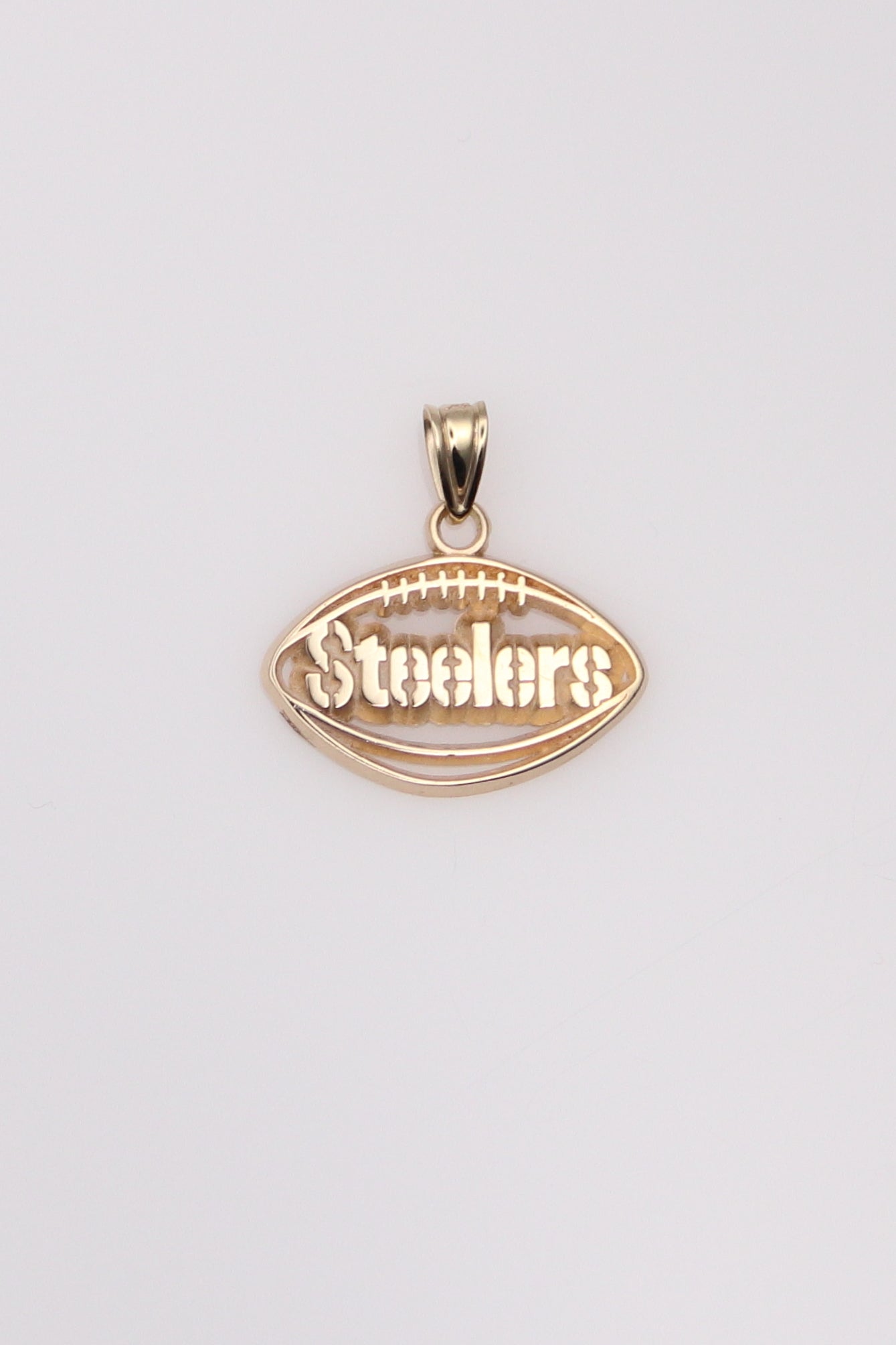 14K Yellow Gold Steeler's Football Pendant