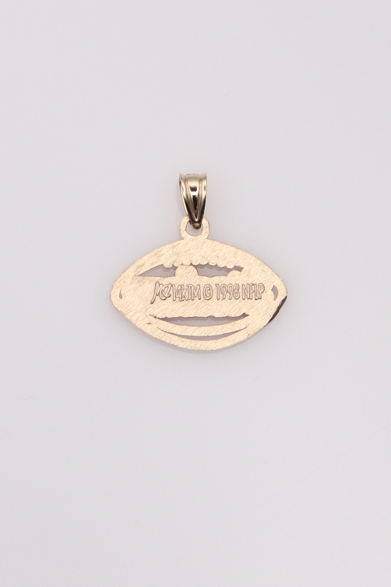 14K Yellow Gold Steeler's Football Pendant