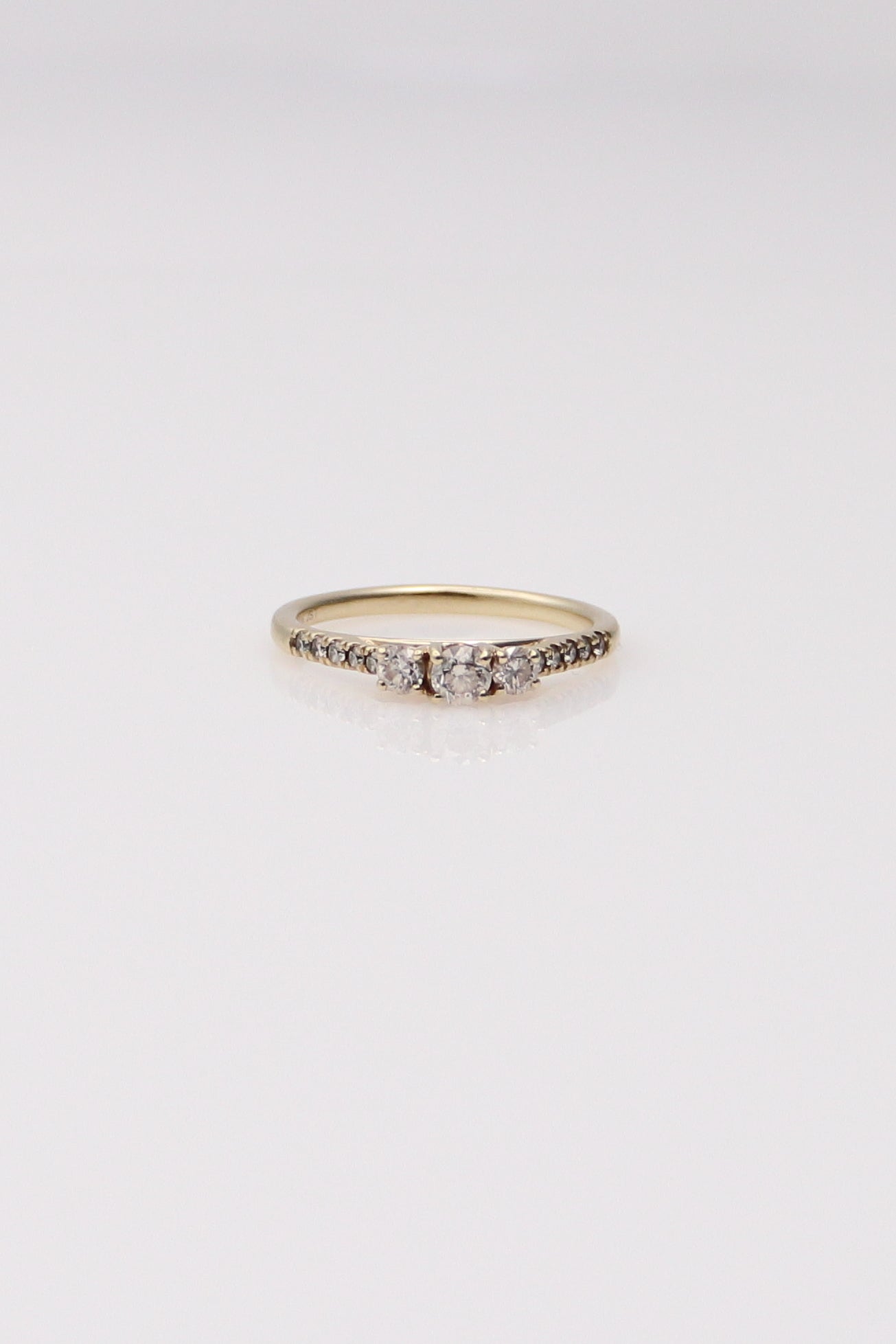 10K Yellow Gold 3 Diamond Engagement Ring