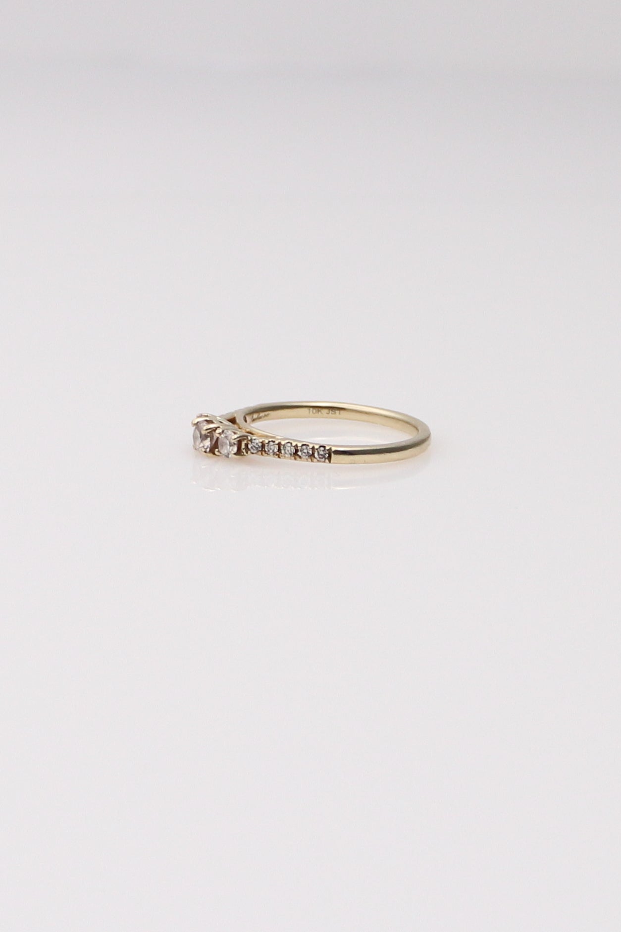 10K Yellow Gold 3 Diamond Engagement Ring