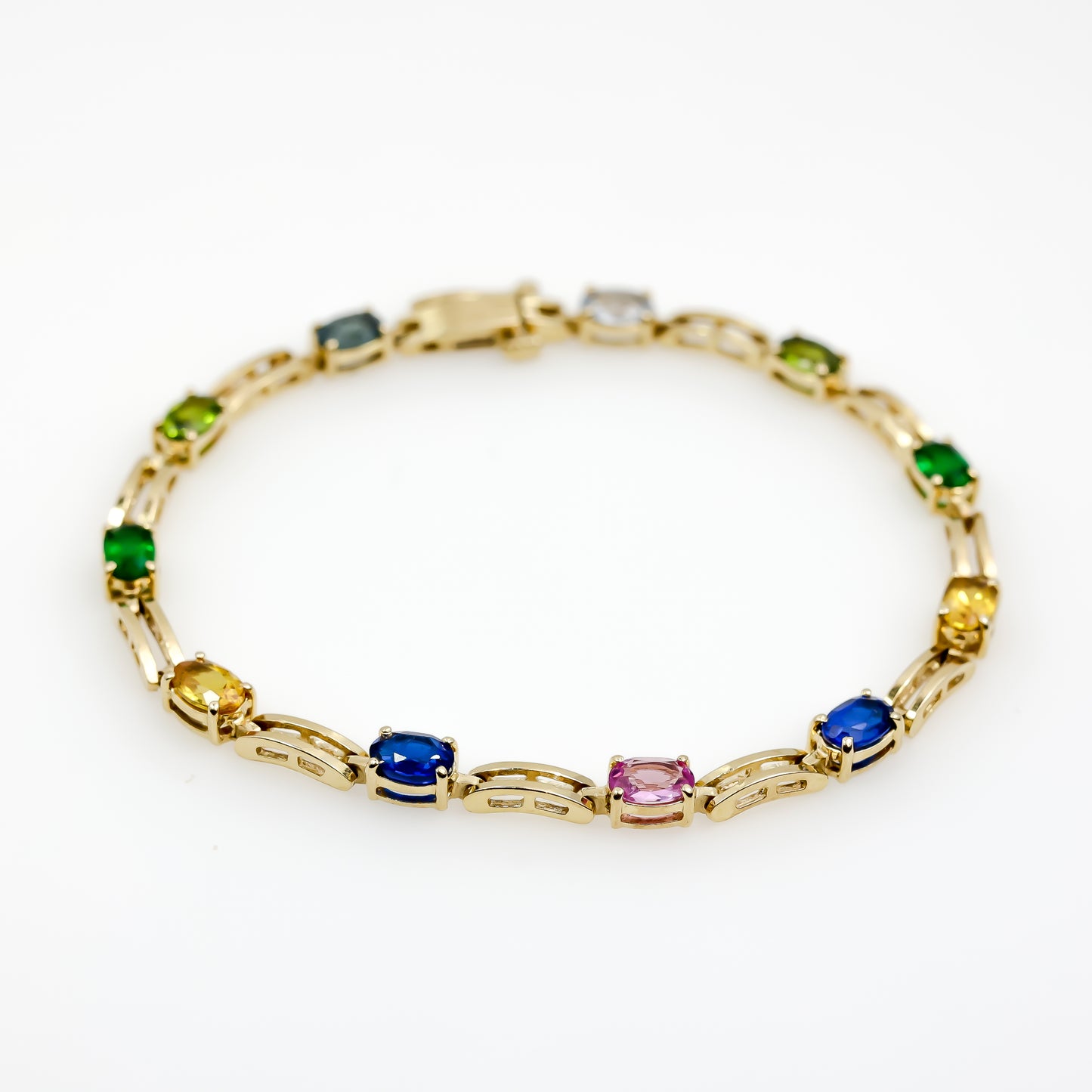 14K Yellow Gold Multi Gemstone Bracelet