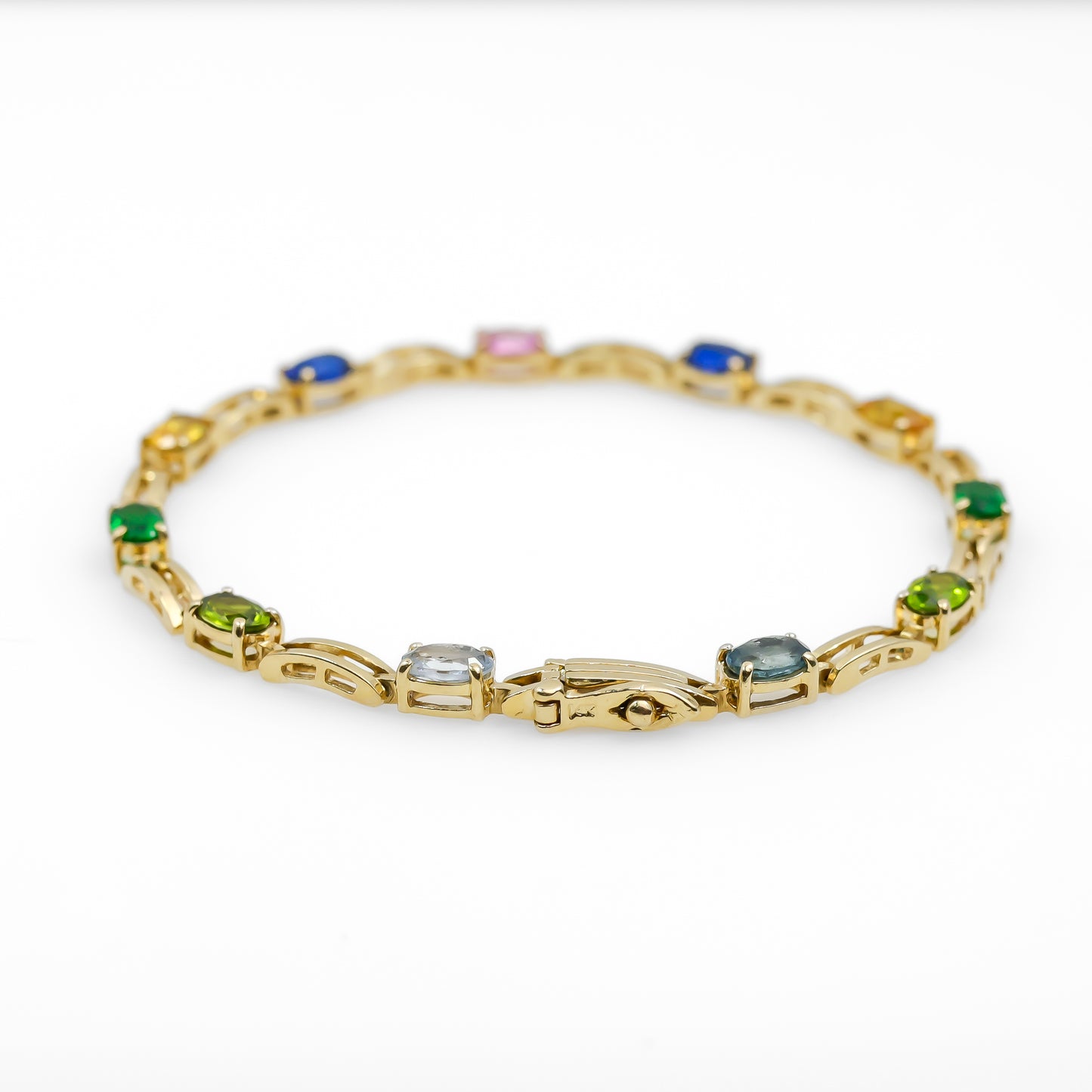 14K Yellow Gold Multi Gemstone Bracelet