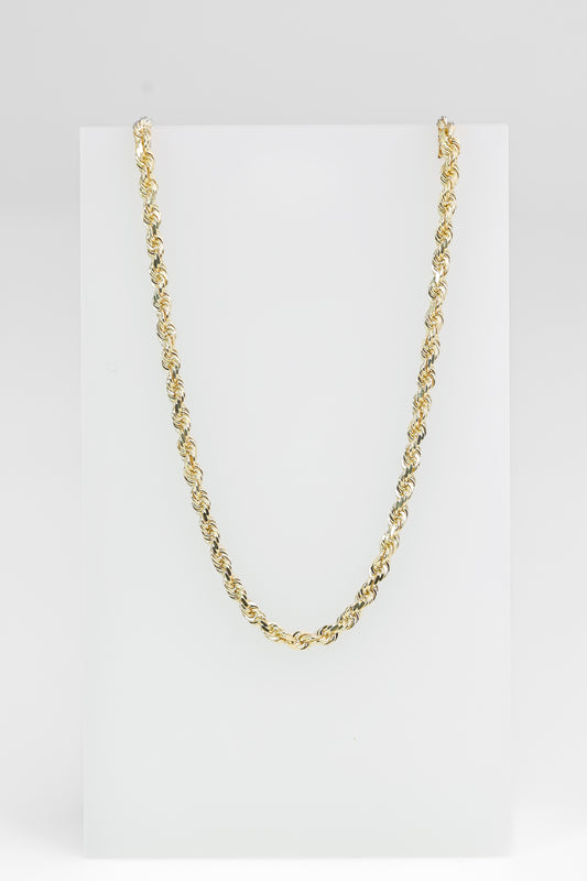 14k Yellow Gold Rope Necklace 20"