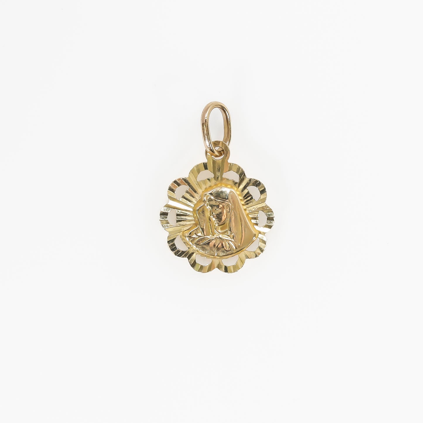 14K Jesus/Mary Reversible Pendant
