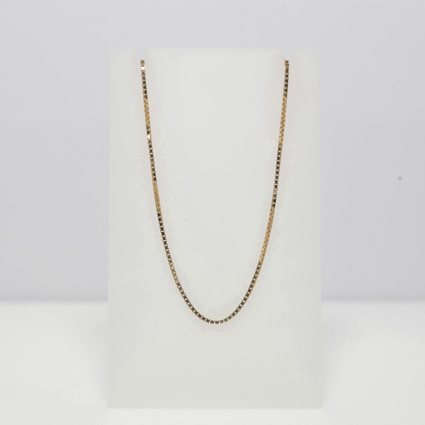 14K Yellow Gold Box Necklace