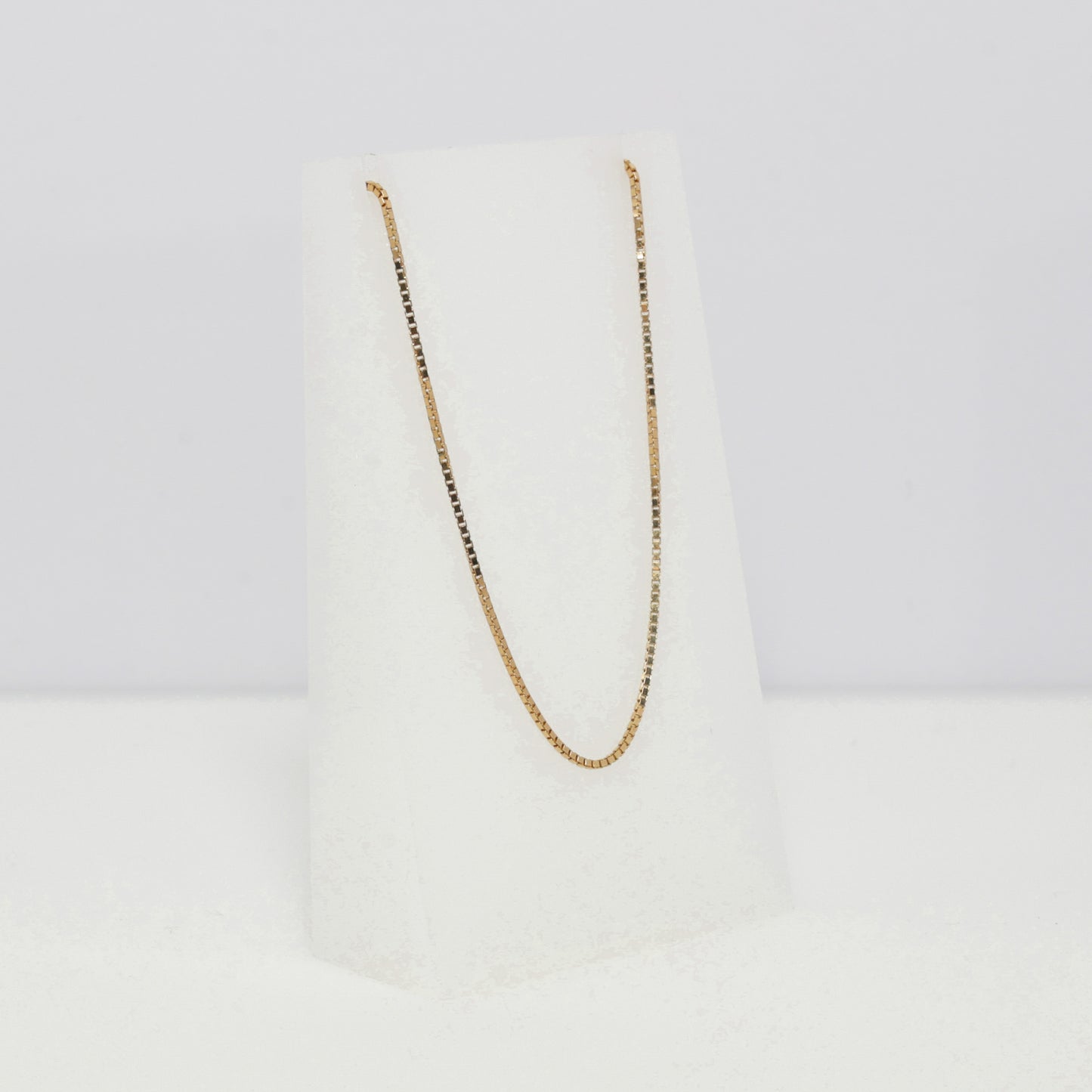 14K Yellow Gold Box Necklace