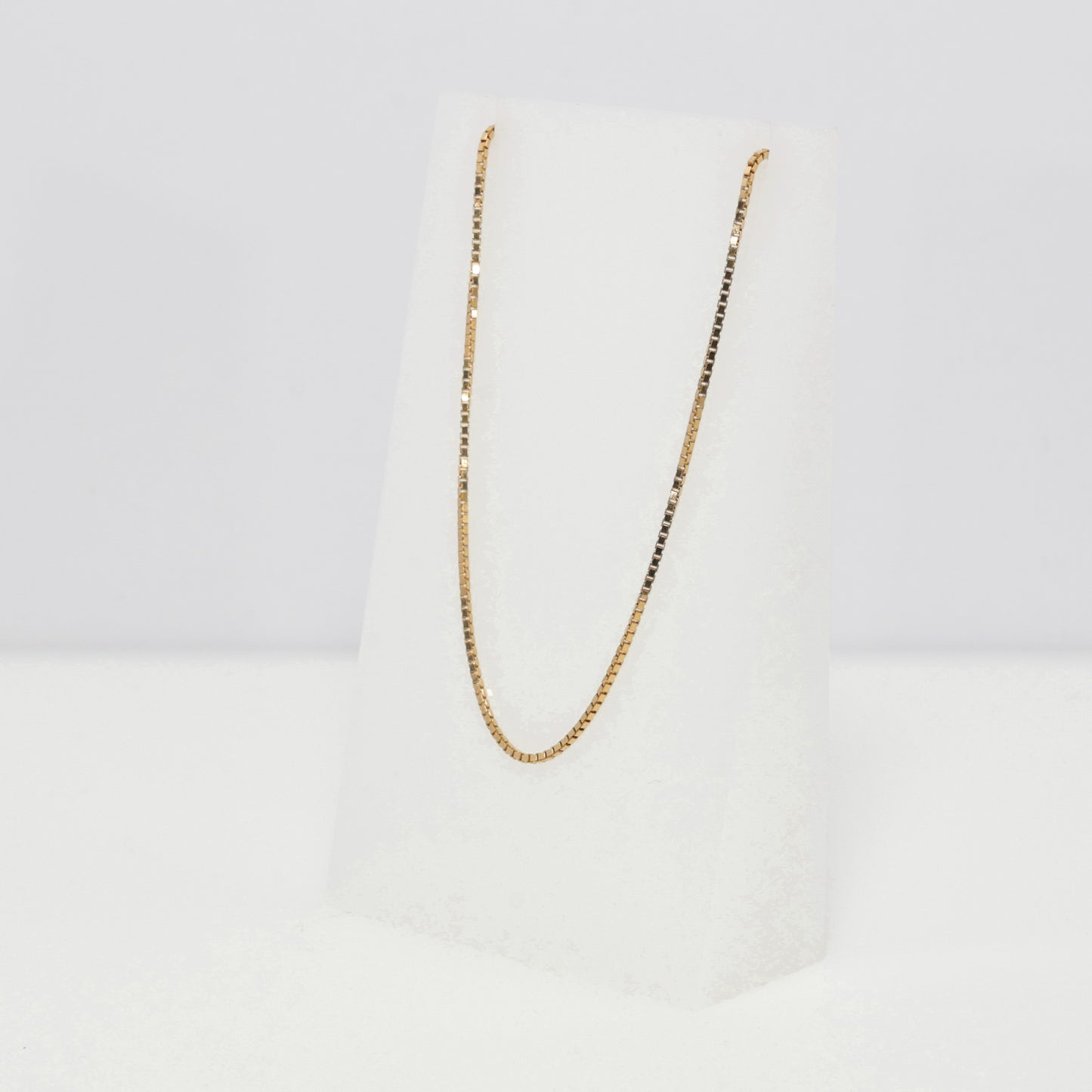 14K Yellow Gold Box Necklace