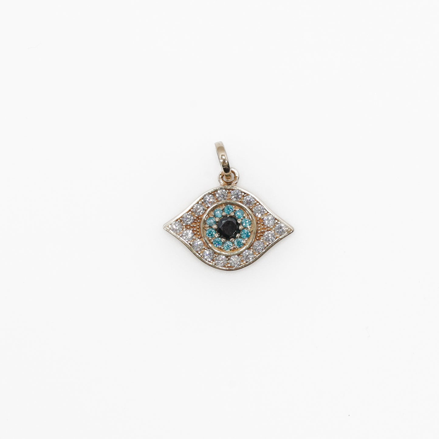 10K CZ Evil Eye Pendant
