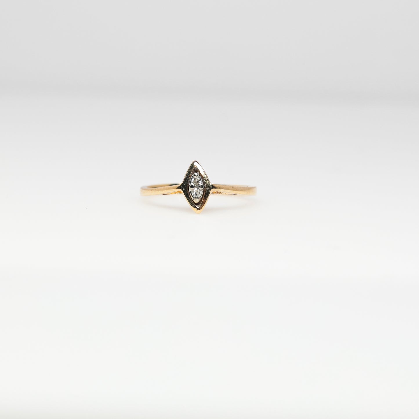10K Yellow Gold Ring with 2 Small Diamonds