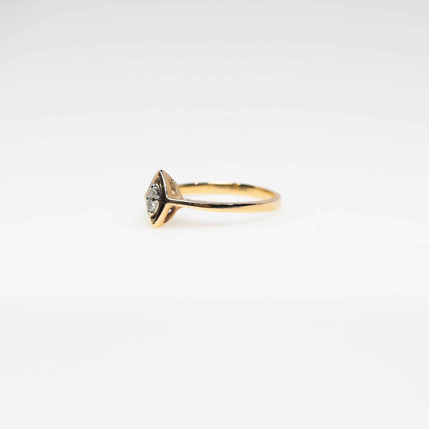 10K Yellow Gold Ring with 2 Small Diamonds