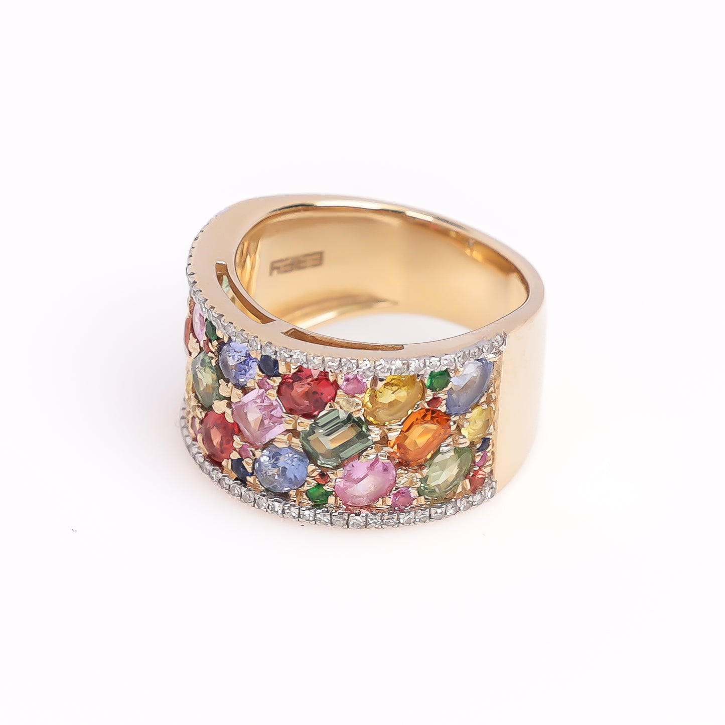 14K Effy Multicolored Sapphire and Diamond Ring