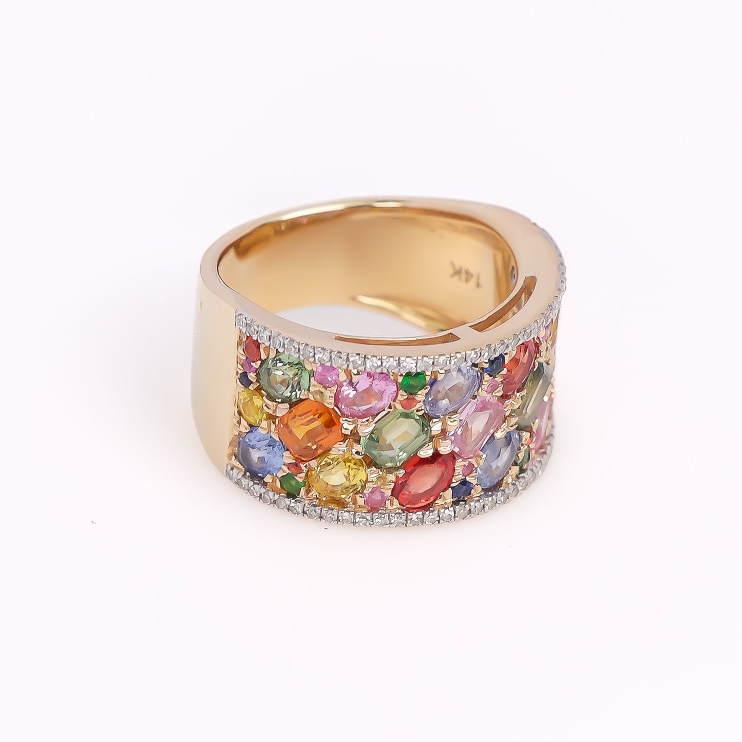 14K Effy Multicolored Sapphire and Diamond Ring