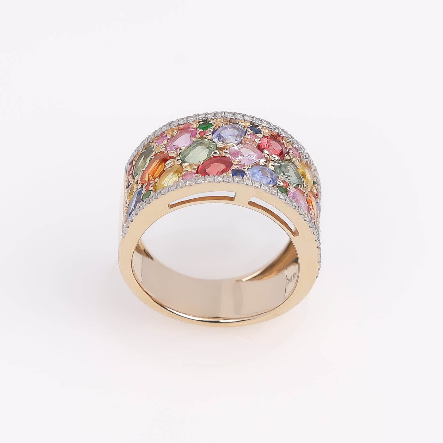 14K Effy Multicolored Sapphire and Diamond Ring