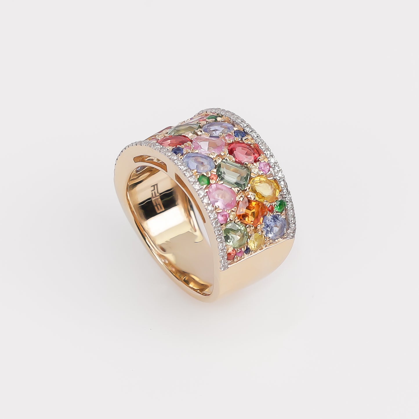 14K Effy Multicolored Sapphire and Diamond Ring