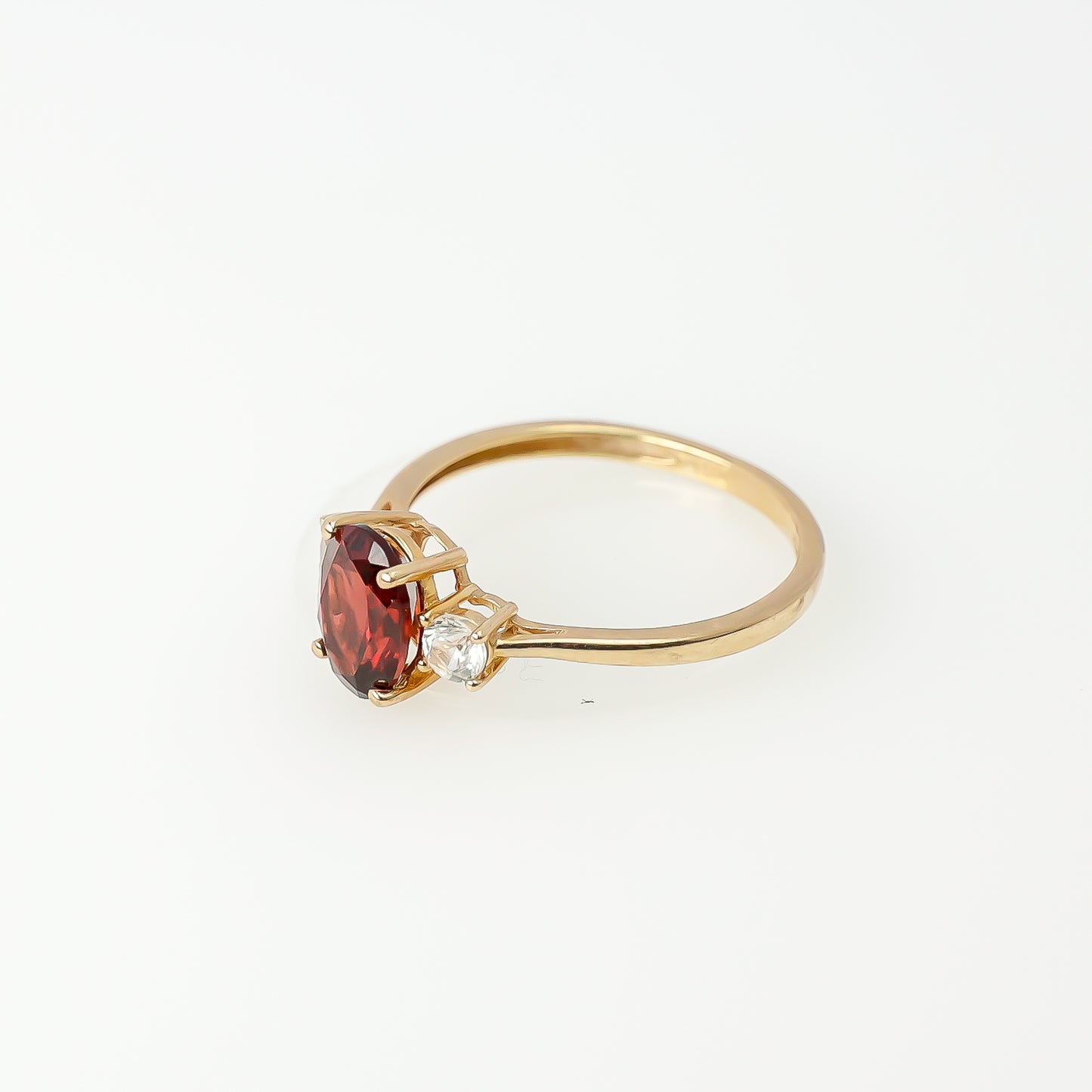 10K Gold Ring with Oval Red Stone