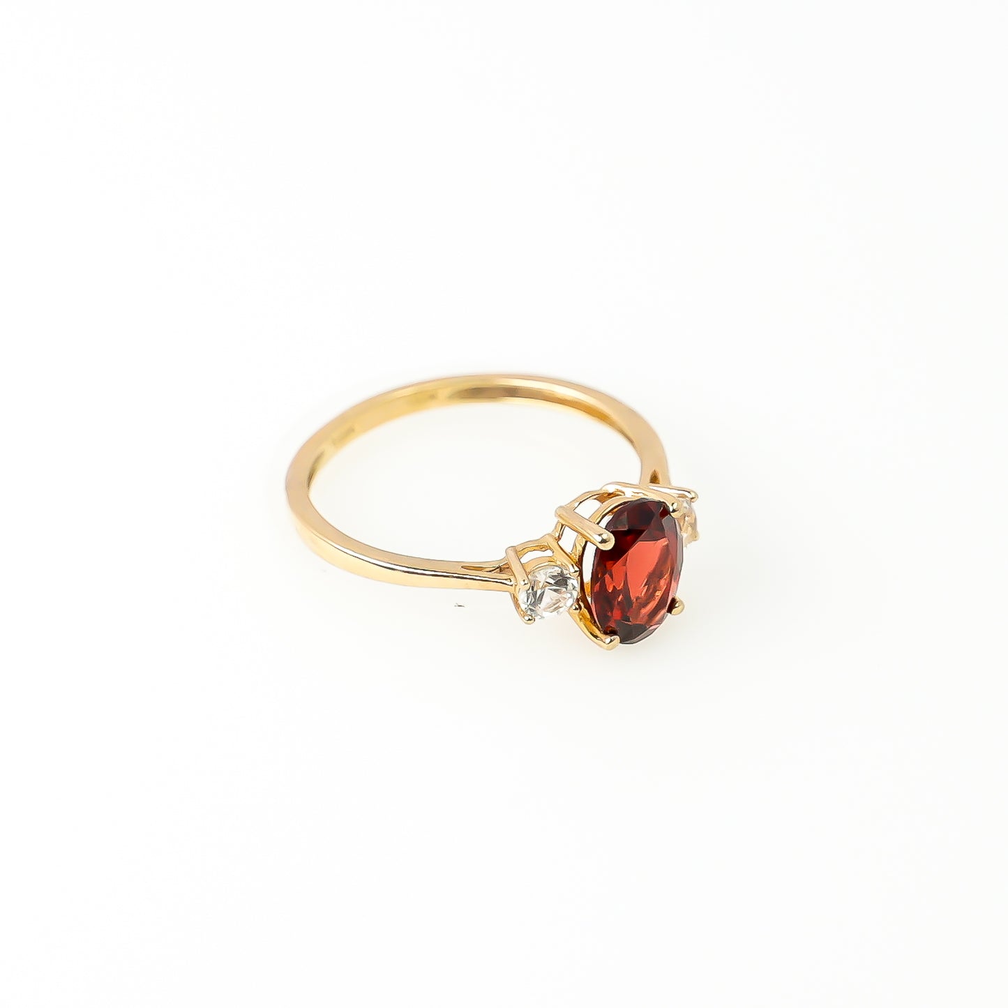 10K Gold Ring with Oval Red Stone