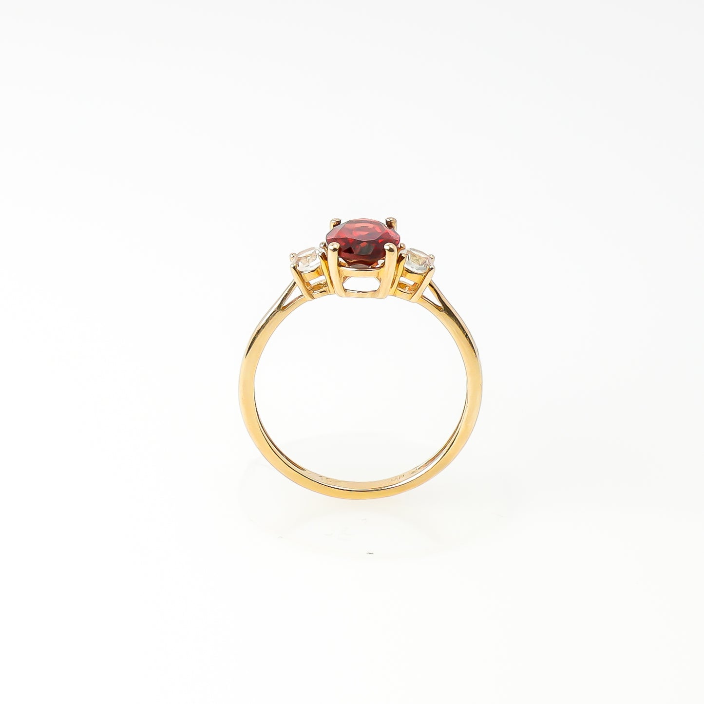10K Gold Ring with Oval Red Stone