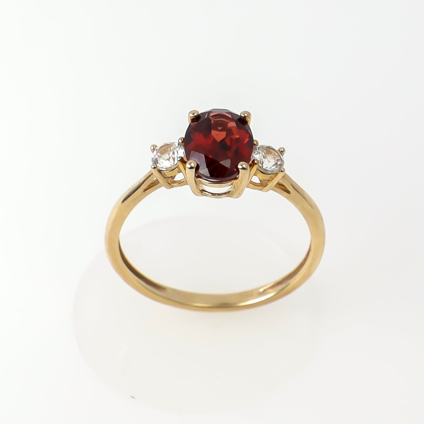 10K Gold Ring with Oval Red Stone