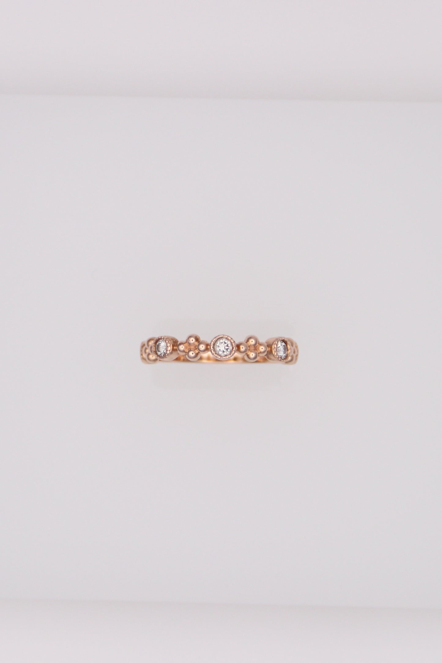 14K Rose Gold Ring with Diamonds