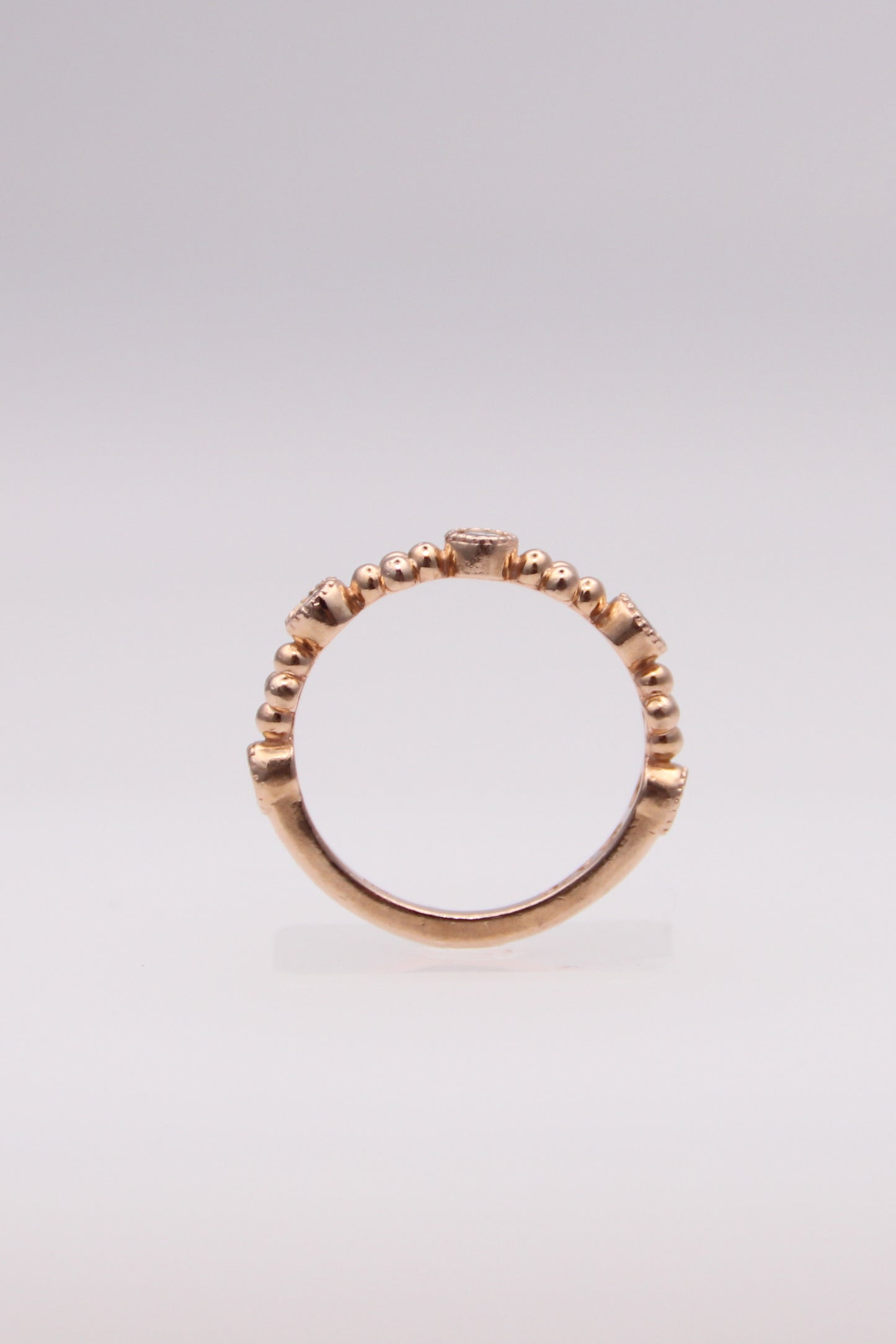 14K Rose Gold Ring with Diamonds