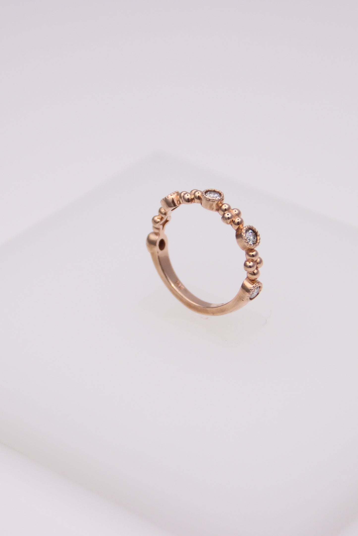 14K Rose Gold Ring with Diamonds