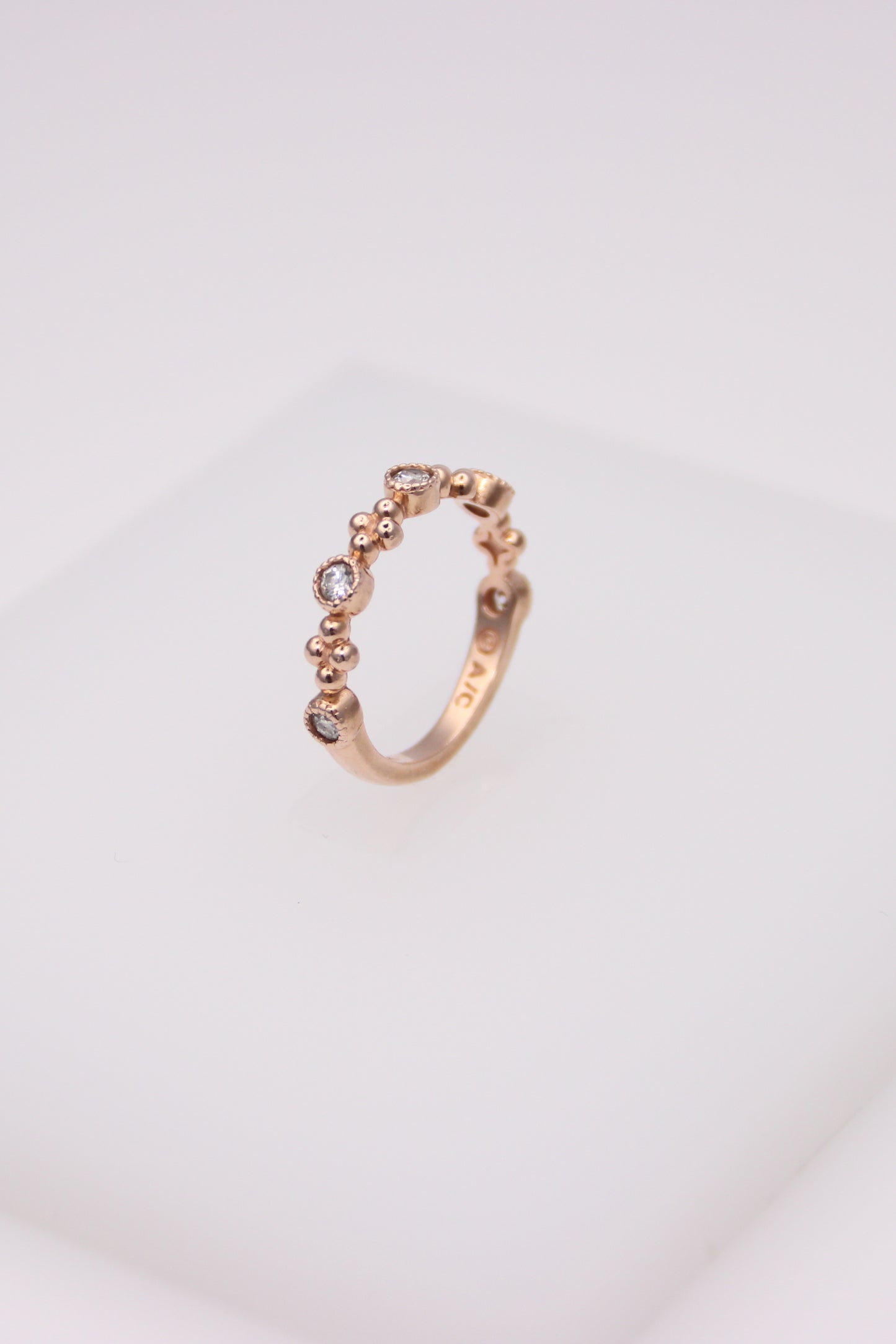 14K Rose Gold Ring with Diamonds