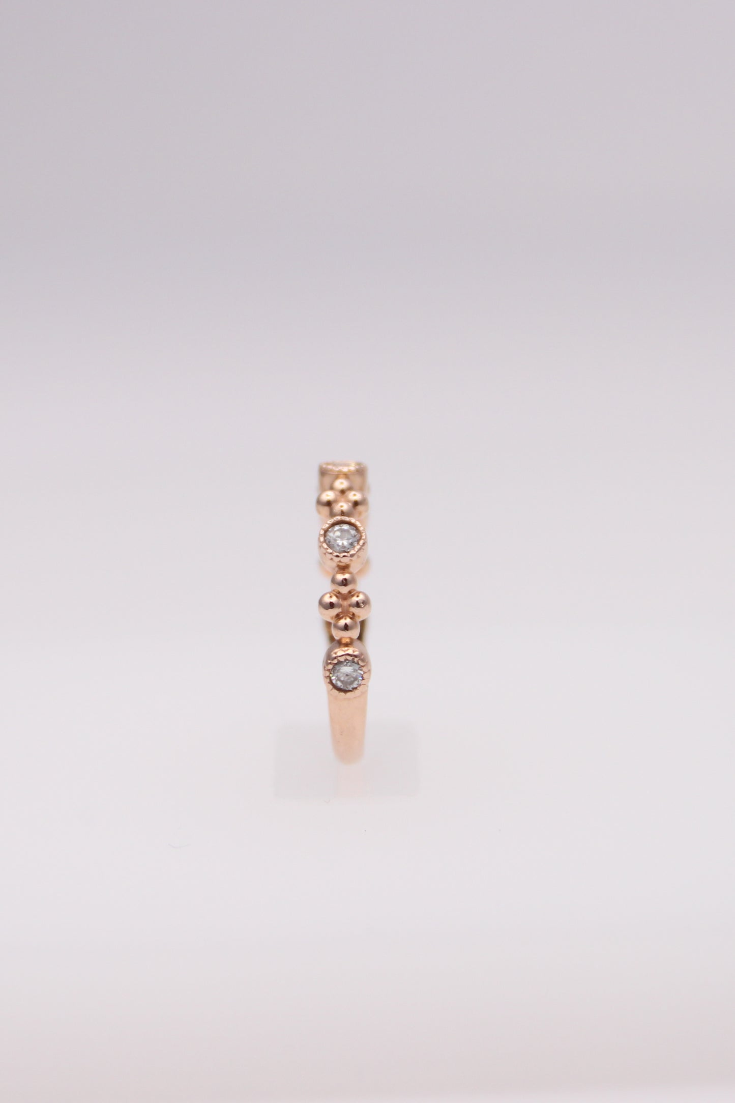 14K Rose Gold Ring with Diamonds