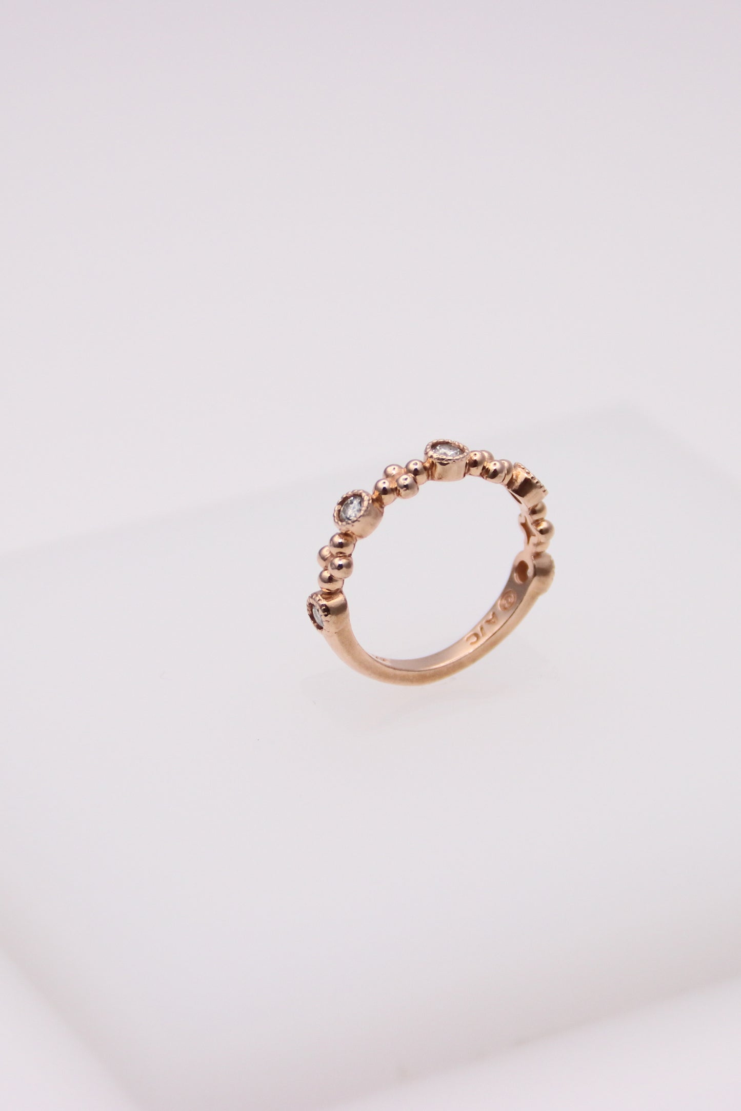 14K Rose Gold Ring with Diamonds